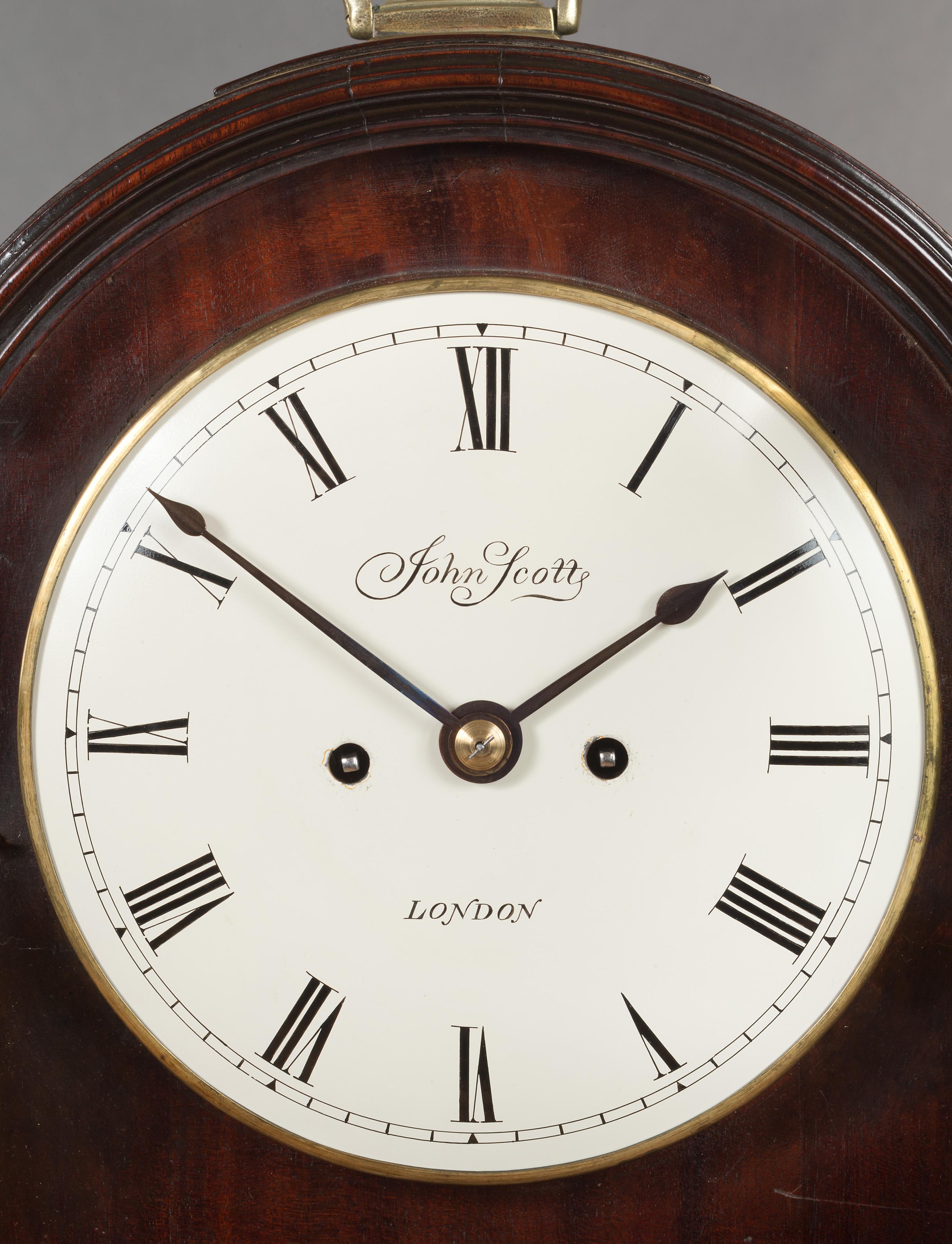 Georgian Mahogany Bracket Clock, John Scott, London 2