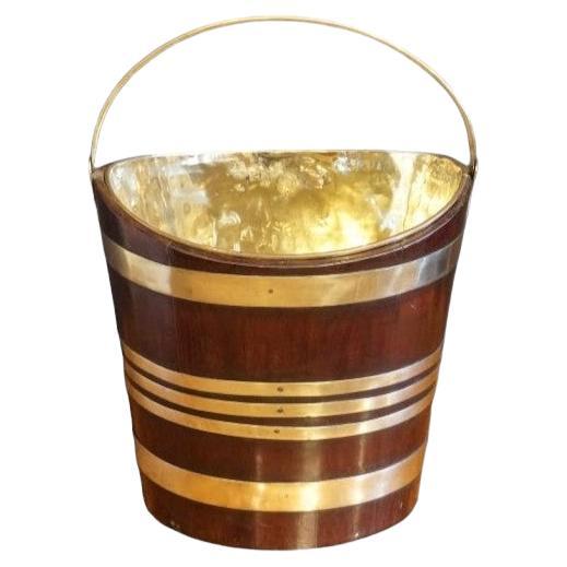 Georgian mahogany brass bound bucket For Sale