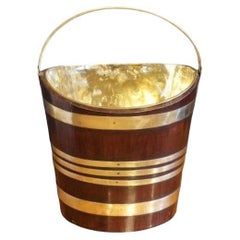 Used Georgian mahogany brass bound bucket