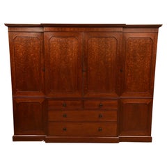 Georgian mahogany breakfront armoire compactum wardrobe 