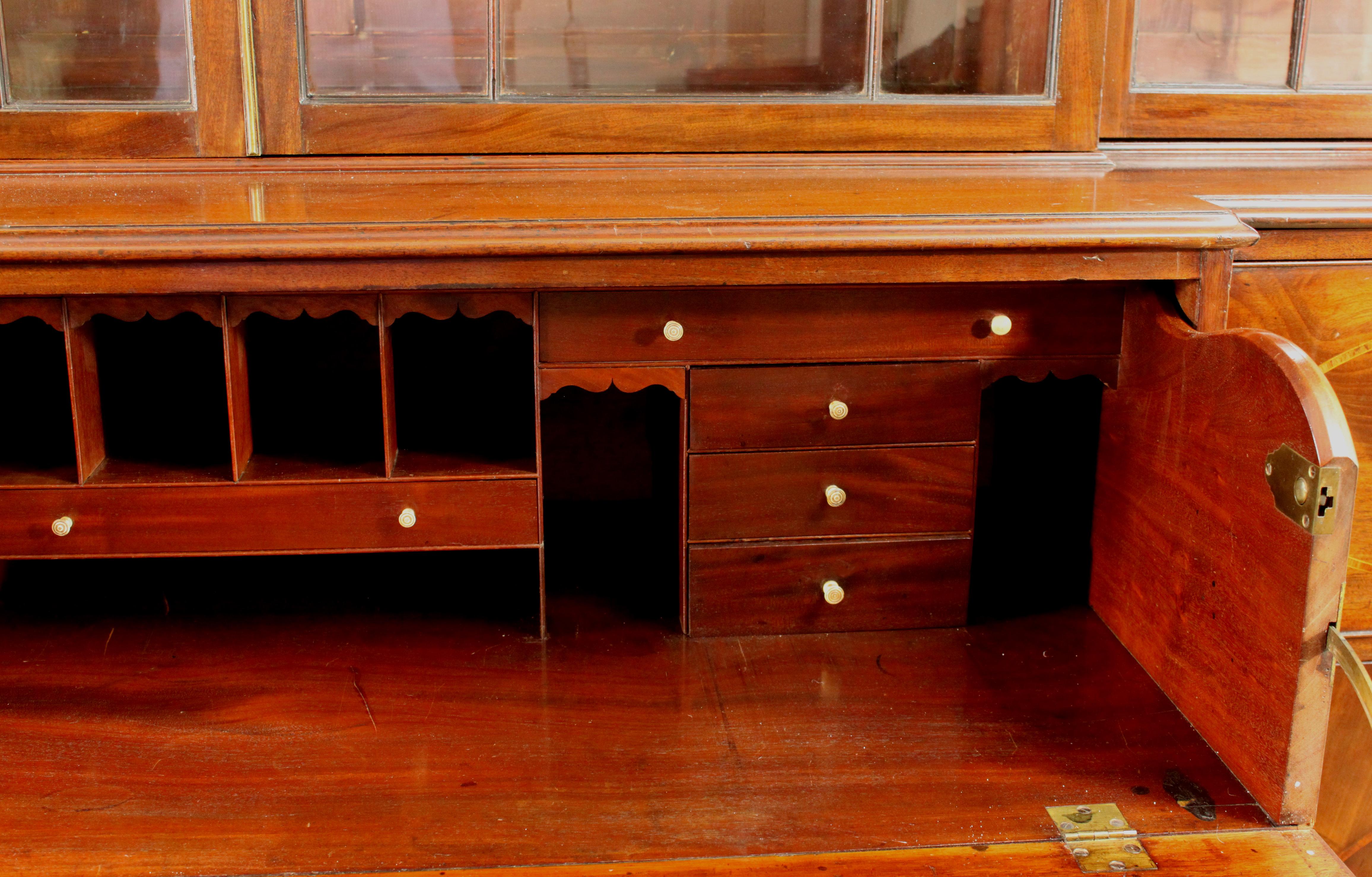 Georgian Mahogany Breakfront Bookcase 3