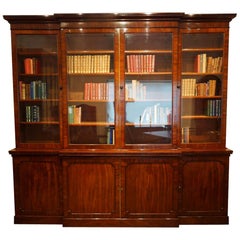 Georgian Mahogany Breakfront Bookcase