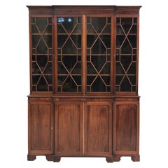 Georgian Mahogany Breakfront Cabinet, English Circa 1830