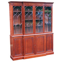 Georgian Mahogany Breakfront Library Bookcase