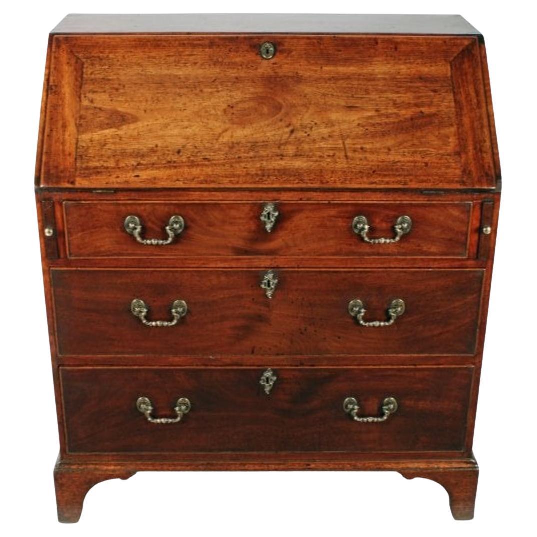 Georgian Mahogany Bureau, 18th Century For Sale