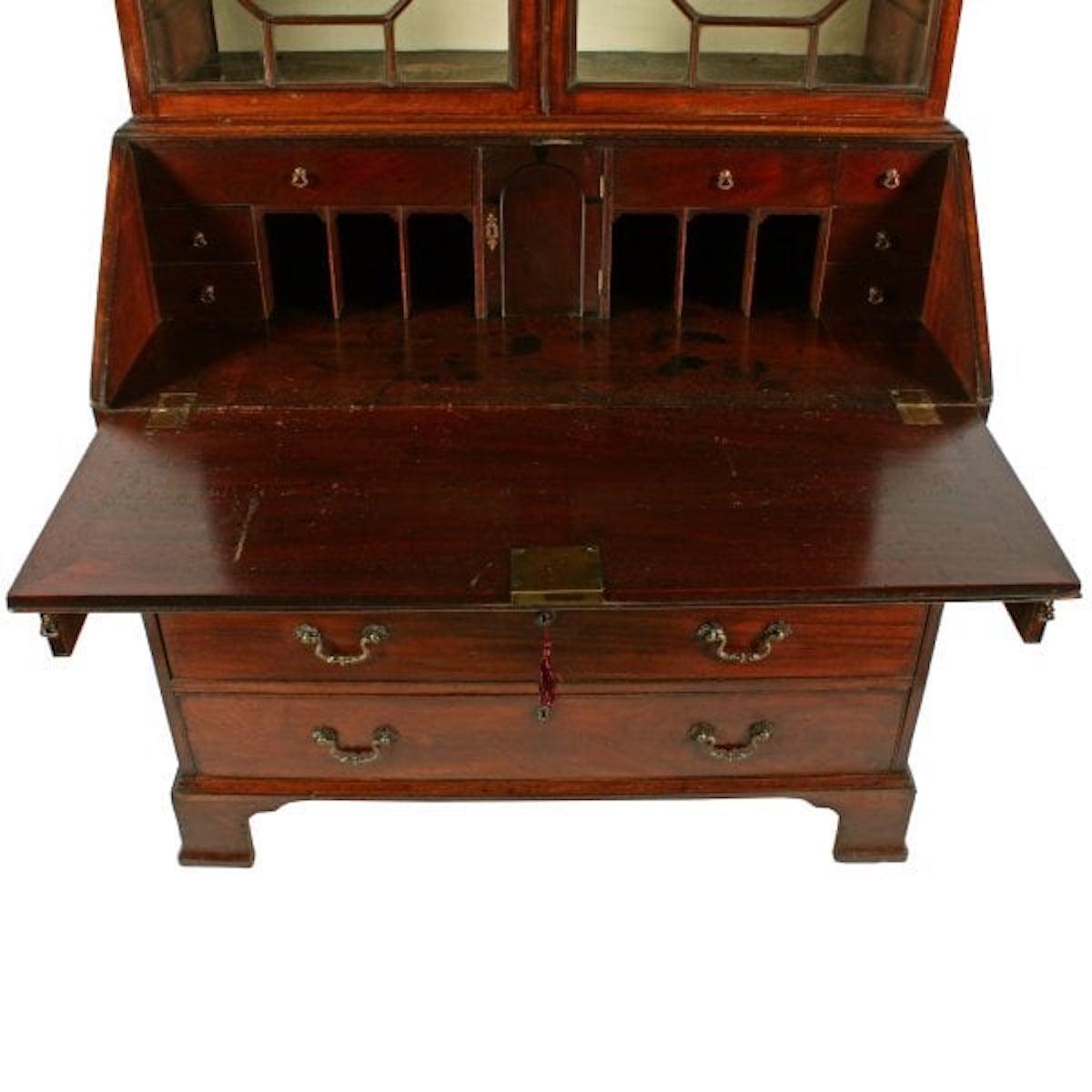 Georgian Mahogany Bureau Bookcase, 18th Century  1