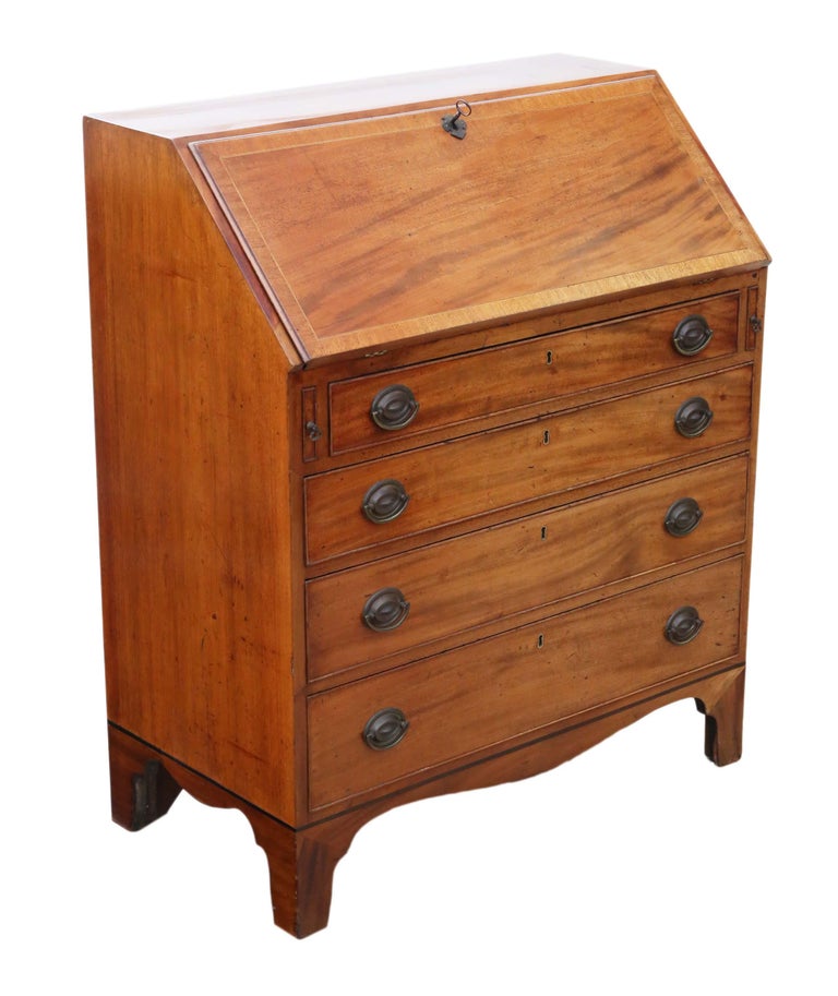 Georgian Mahogany Bureau Desk Writing Table For Sale At 1stdibs