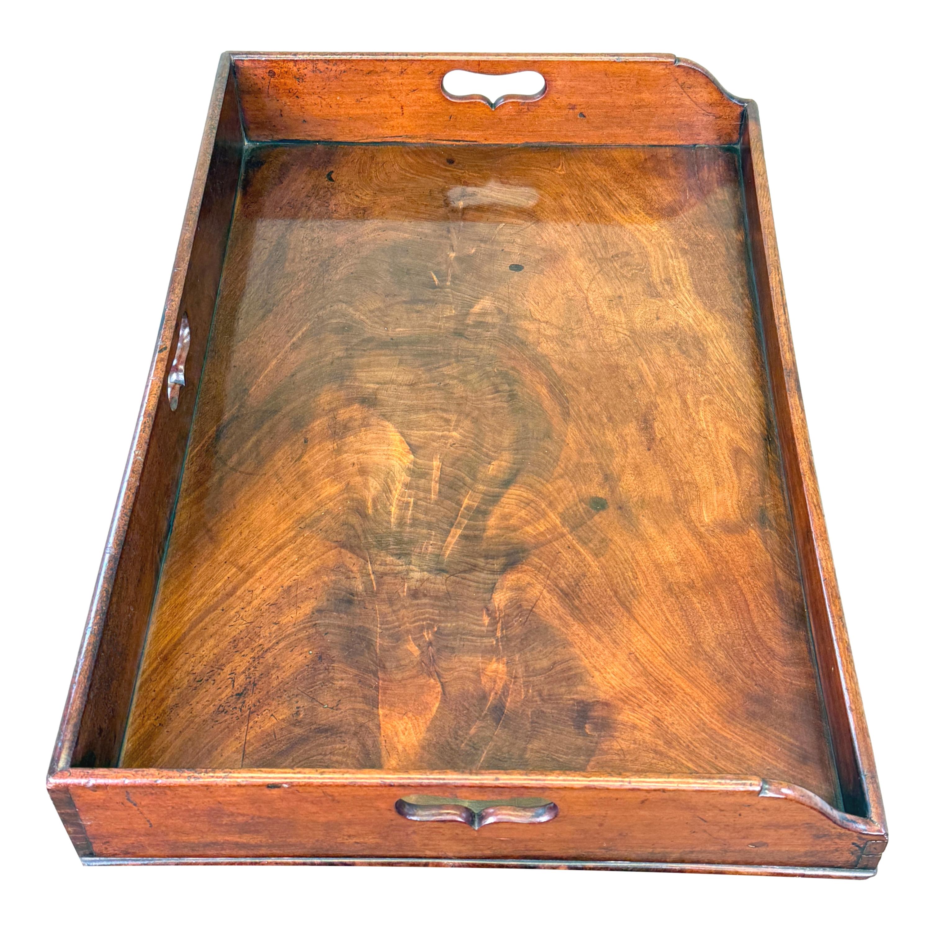 19th Century Georgian Mahogany Butlers Tray On Folding Stand