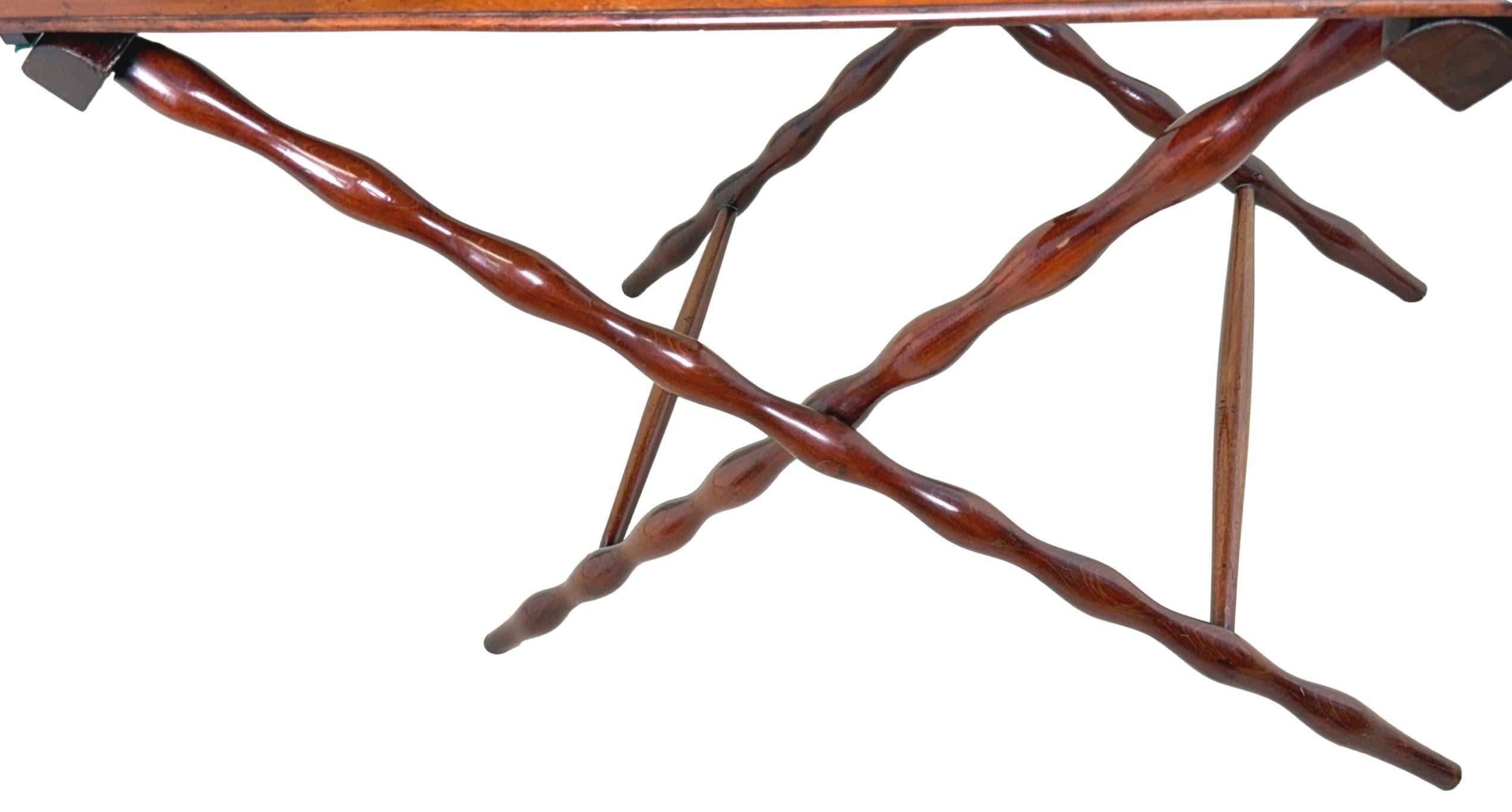 Georgian Mahogany Butlers Tray On Folding Stand 1