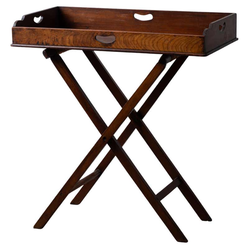 English Georgian Mahogany Butler's Tray and Folding Stand For Sale at ...