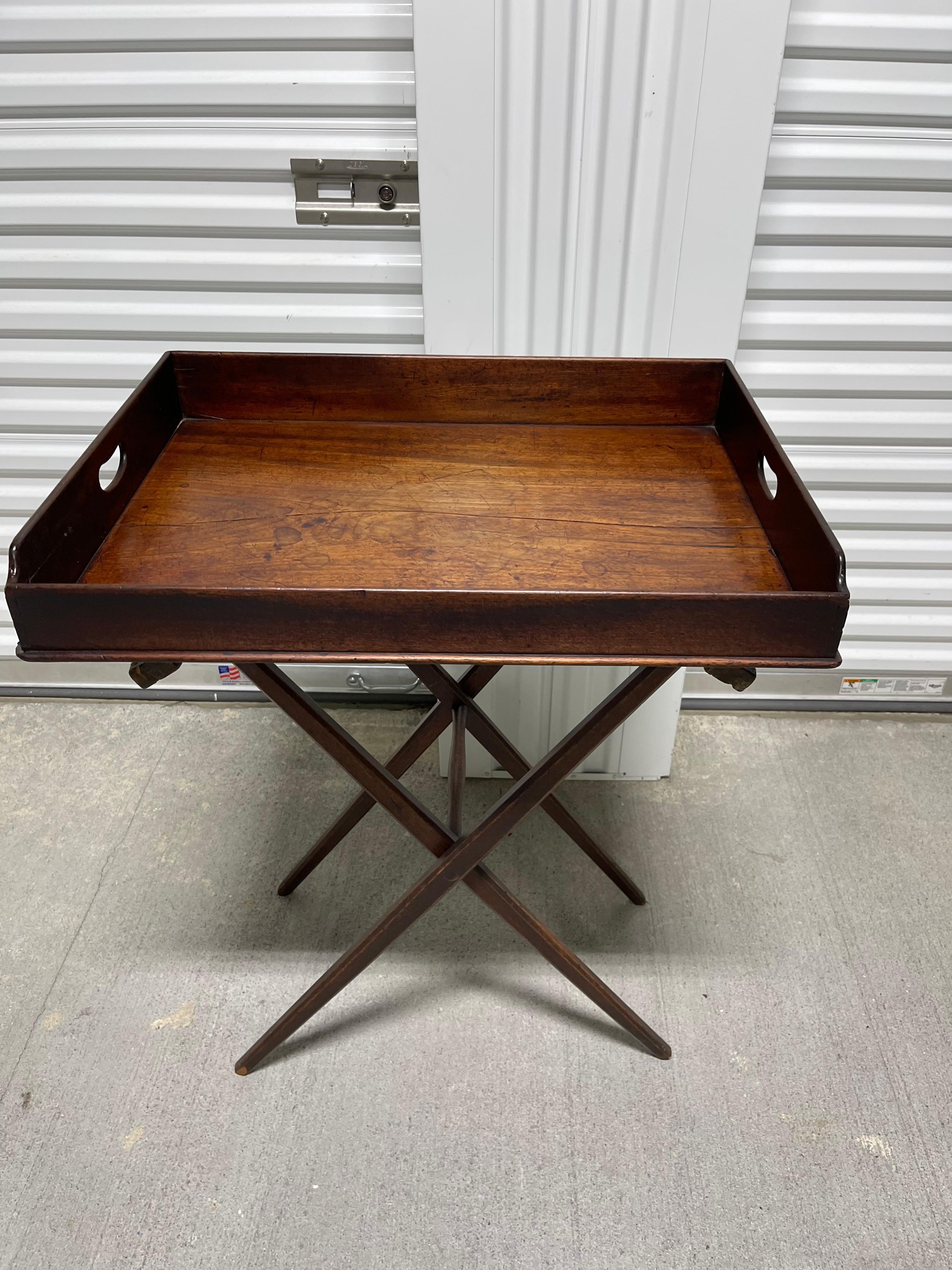 Georgian Mahogany Butler's Tray on Stand, Early 19th century