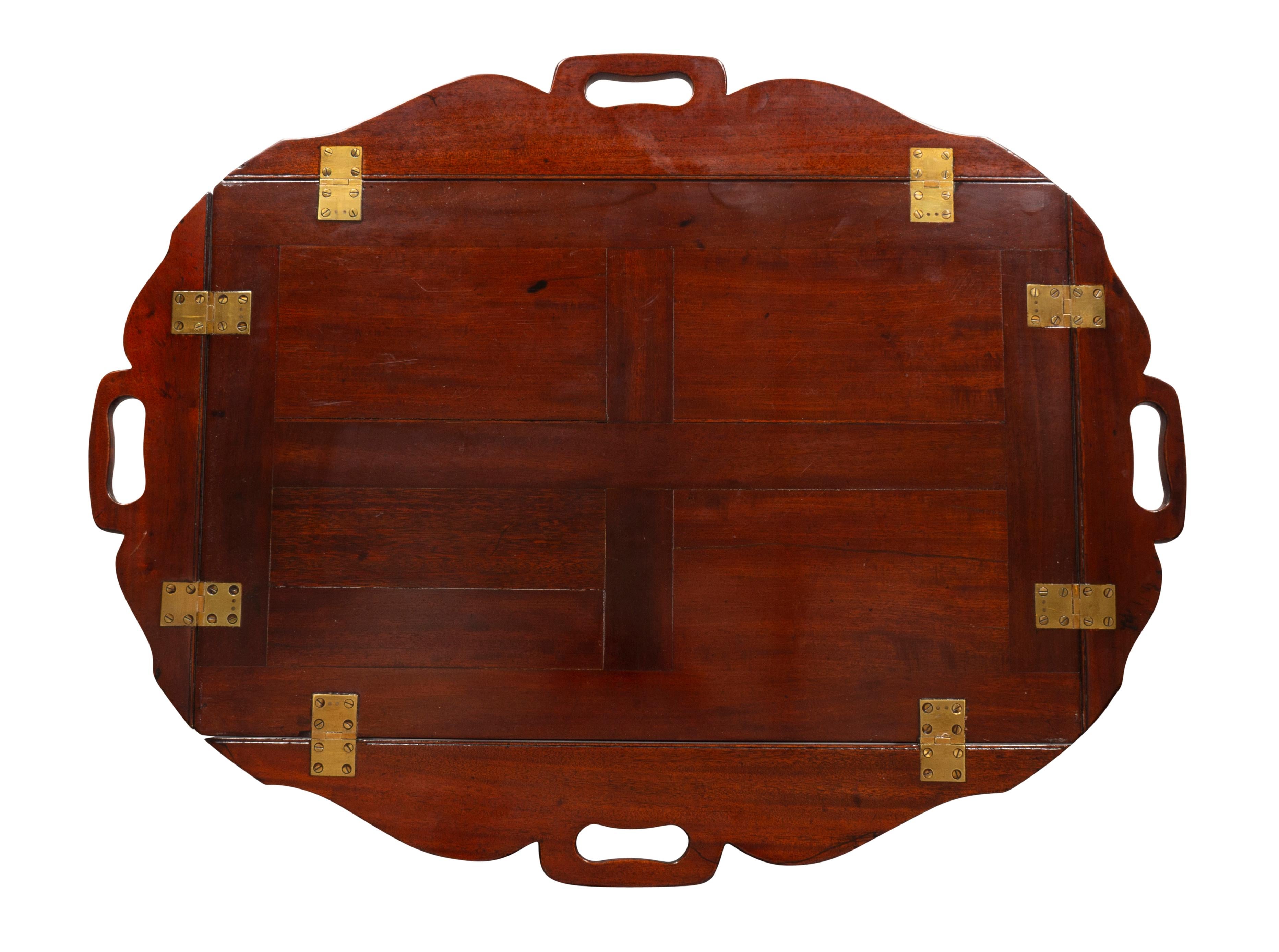 Georgian Mahogany Butlers Tray on Stand For Sale 4