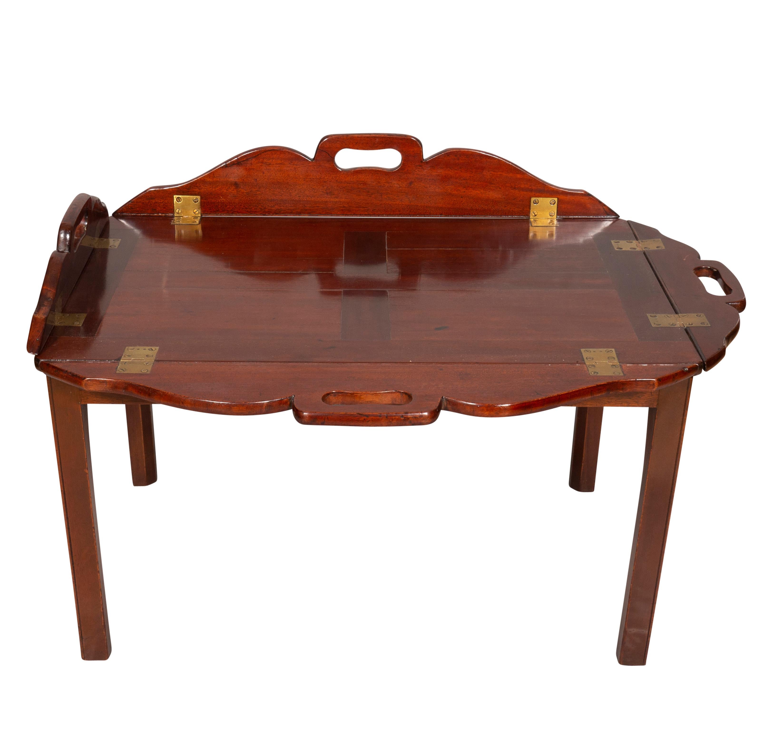 Georgian Mahogany Butlers Tray on Stand For Sale 6