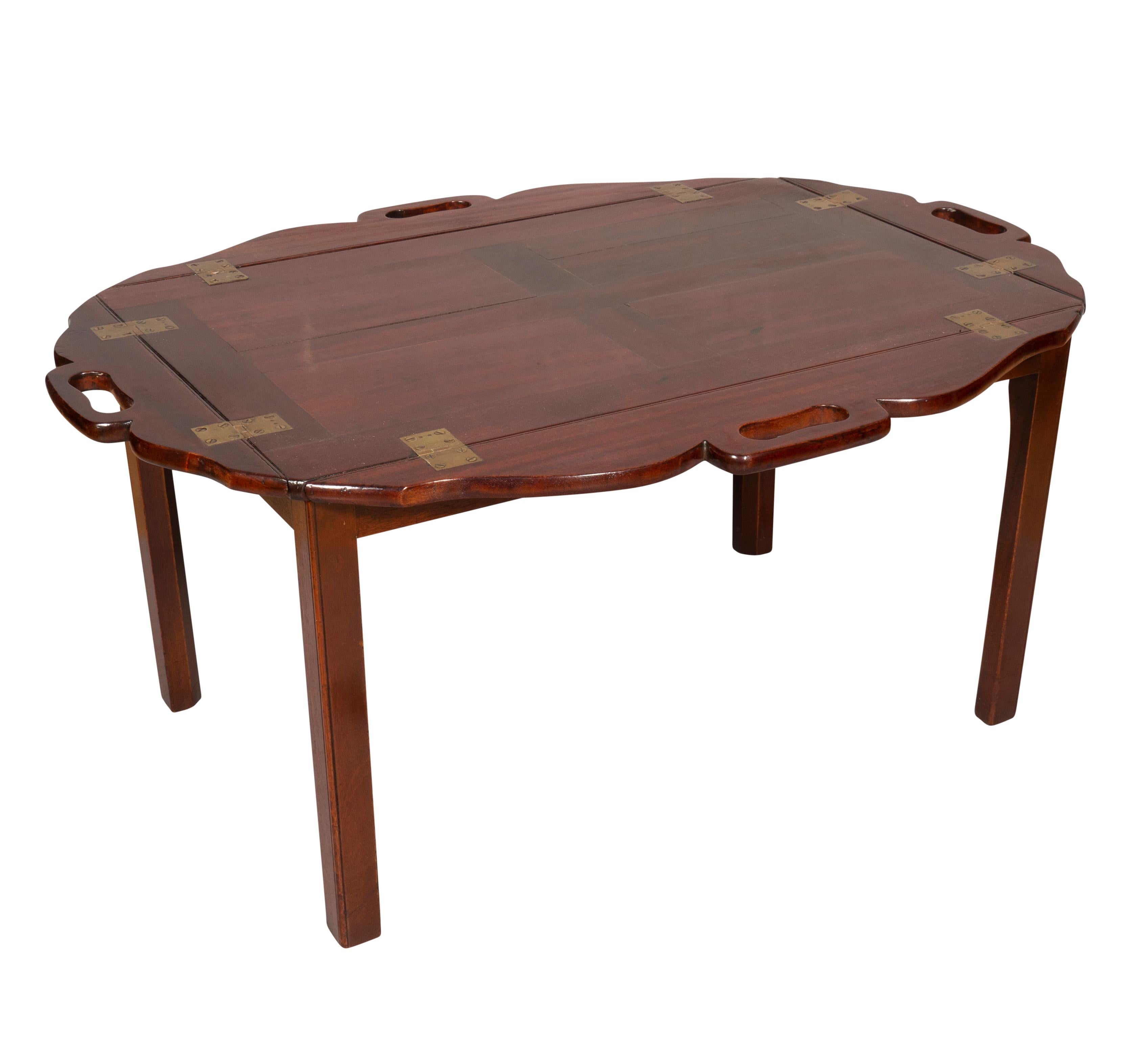 Georgian Mahogany Butlers Tray on Stand For Sale 7