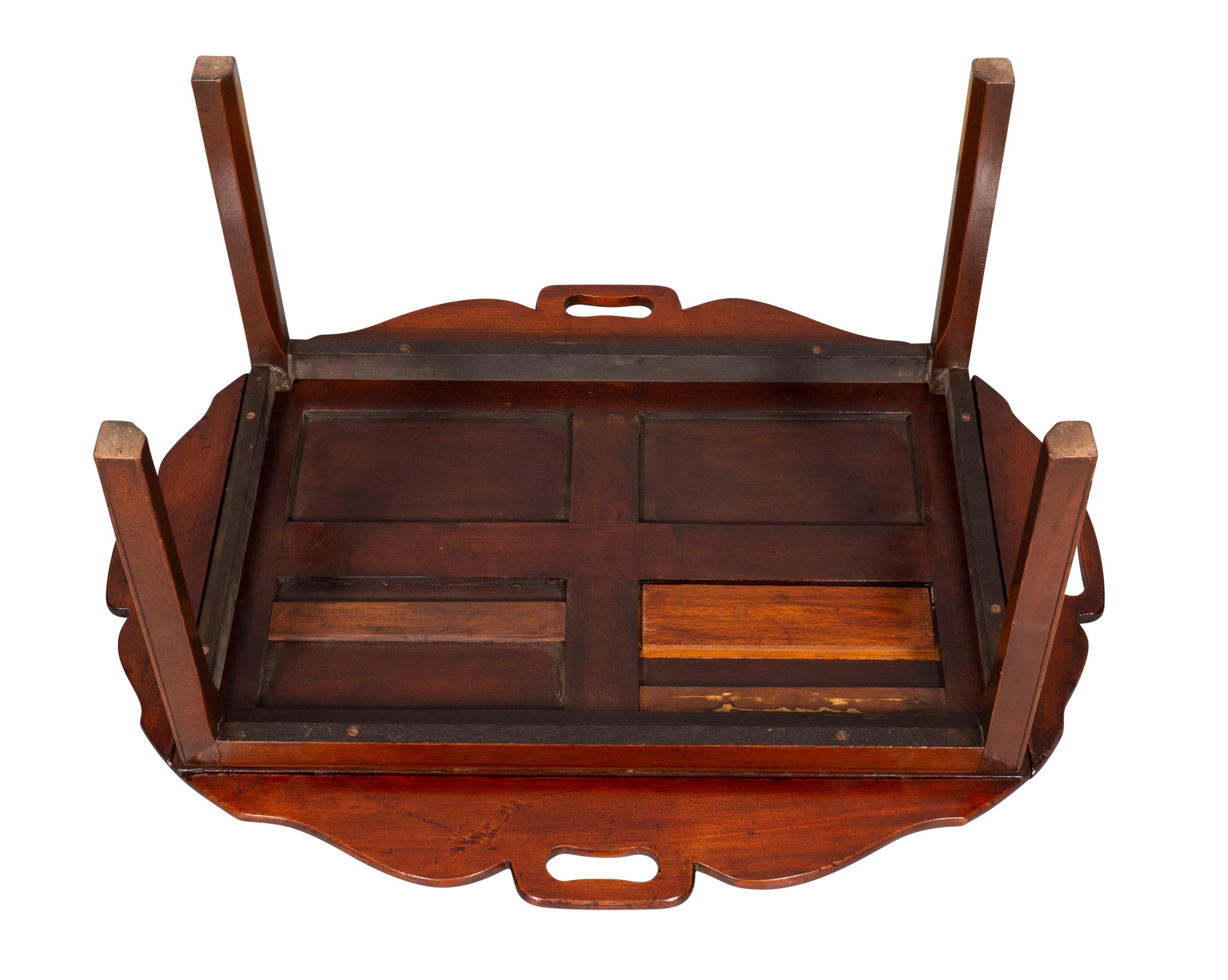 Georgian Mahogany Butlers Tray on Stand For Sale 9