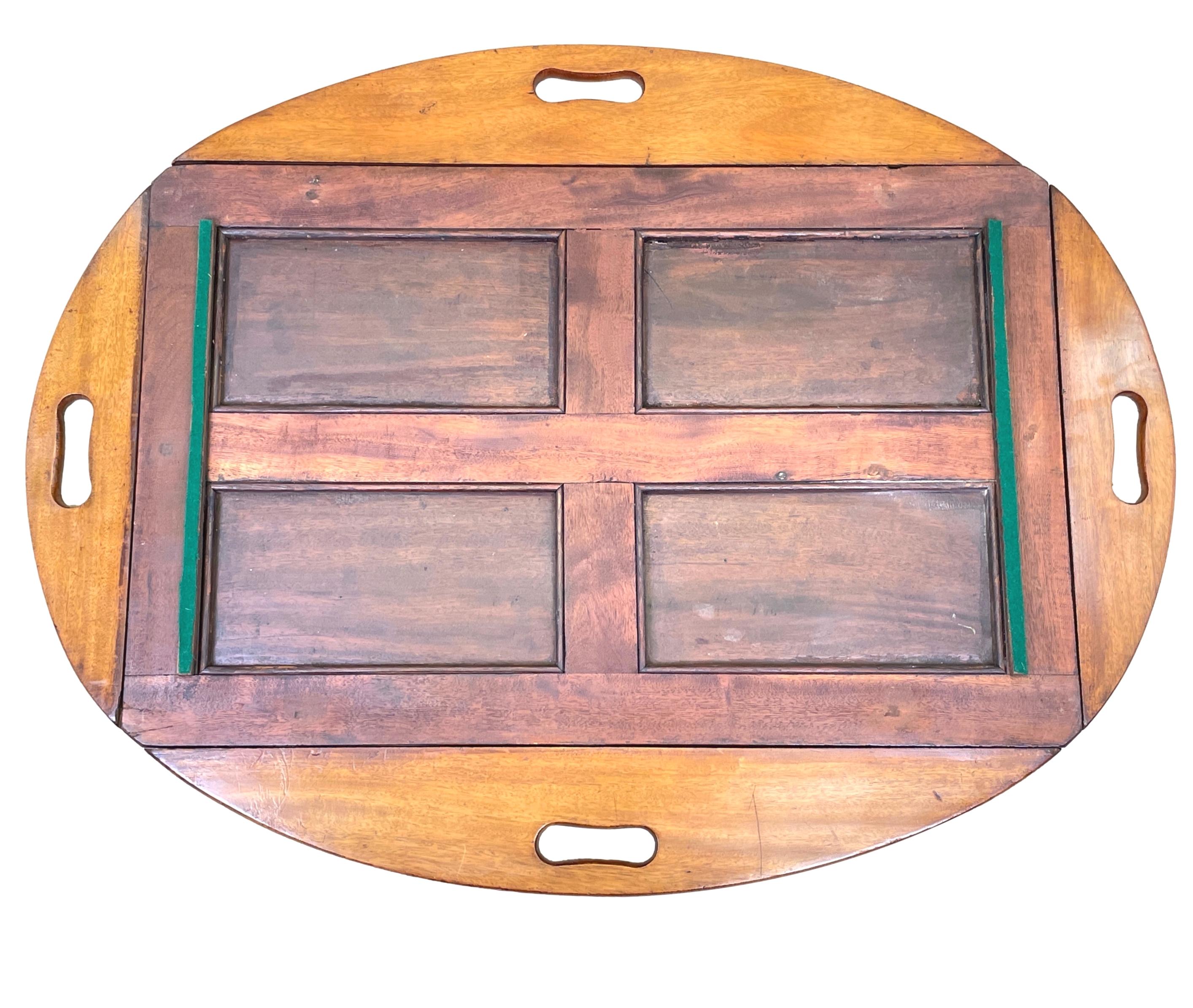 Georgian Mahogany Butlers Tray on Stand In Good Condition For Sale In Bedfordshire, GB