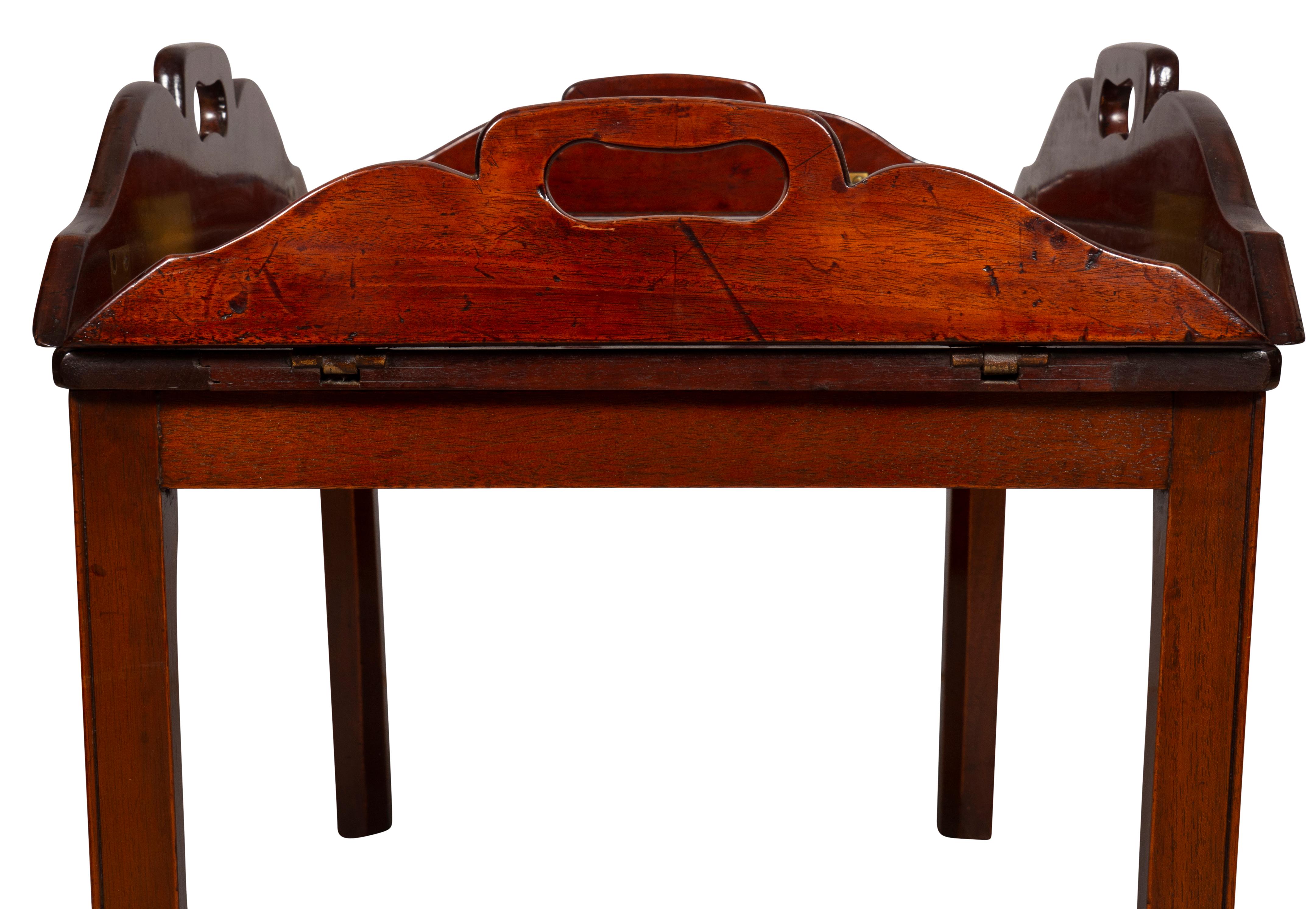 Early 19th Century Georgian Mahogany Butlers Tray on Stand For Sale