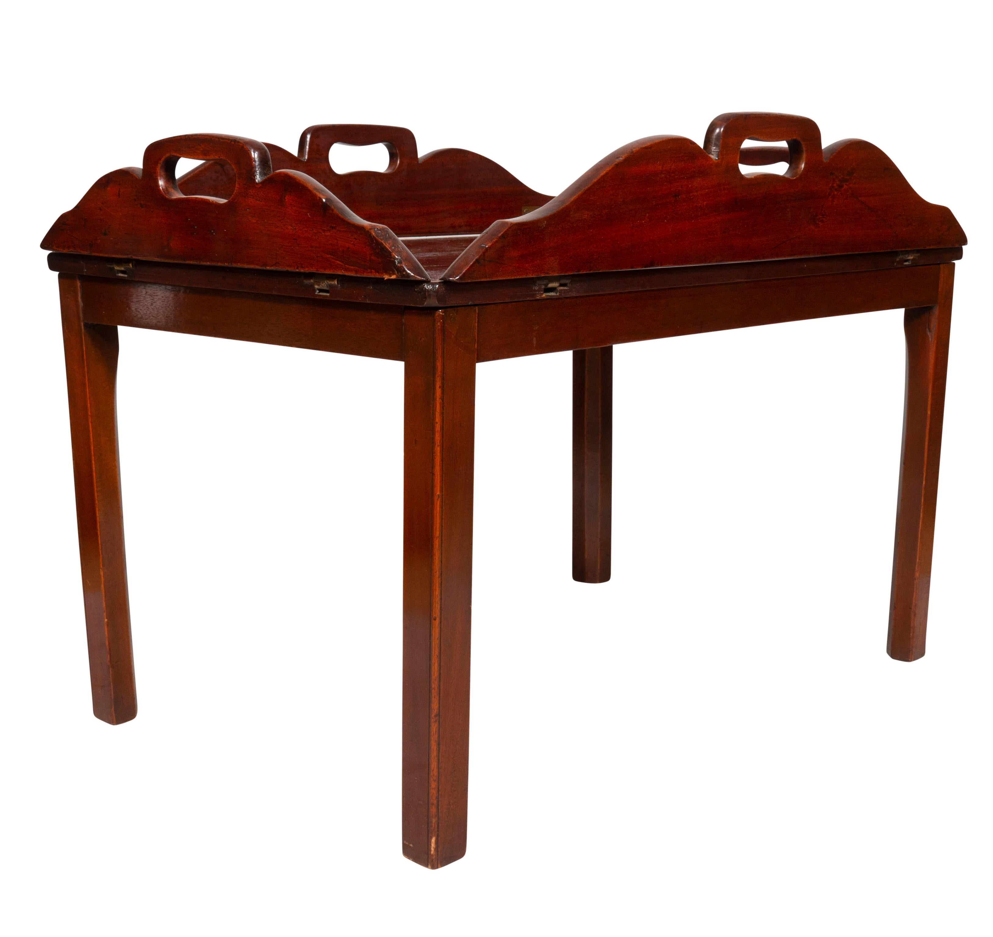 Georgian Mahogany Butlers Tray on Stand For Sale 1