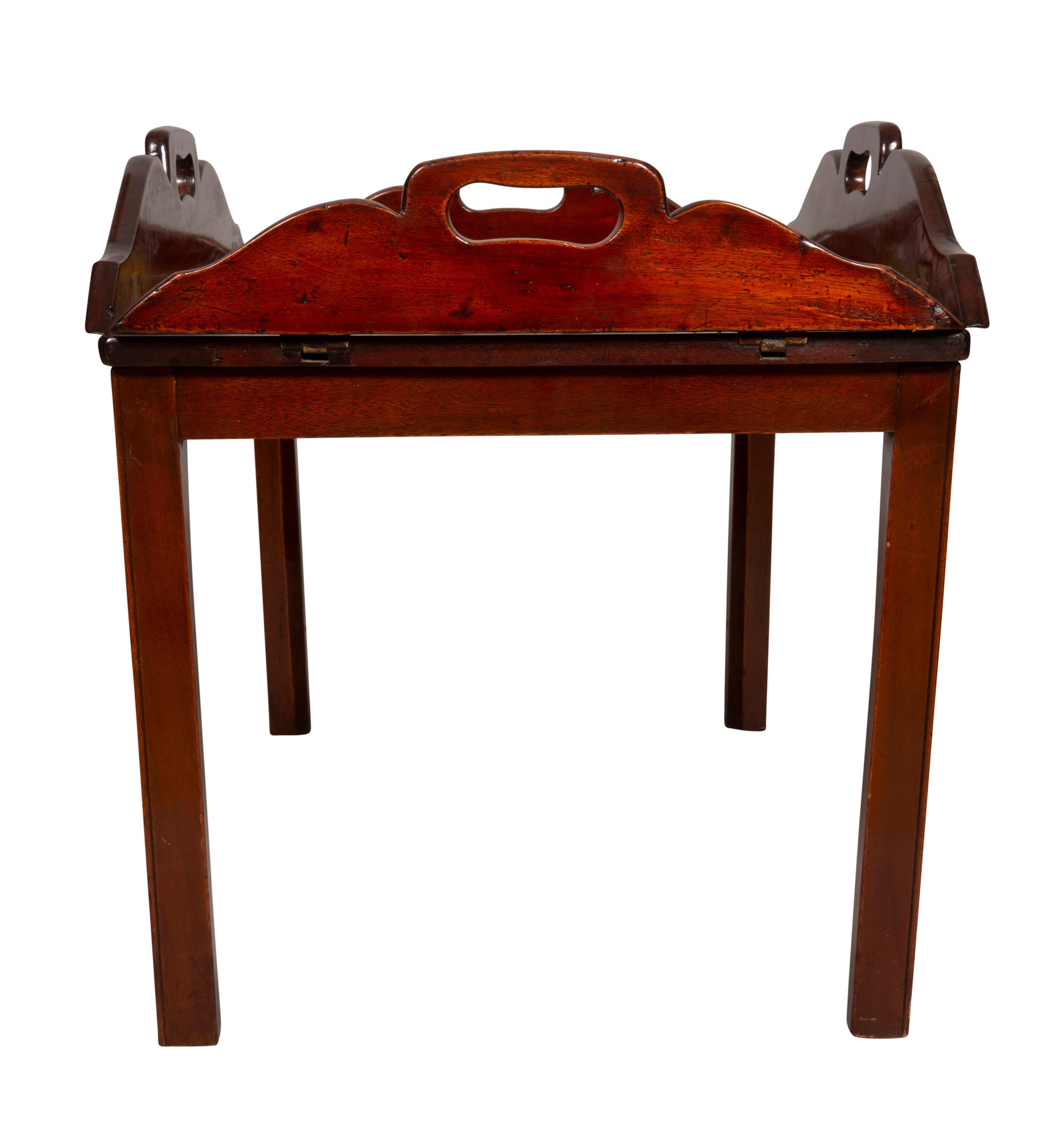 Georgian Mahogany Butlers Tray on Stand For Sale 2