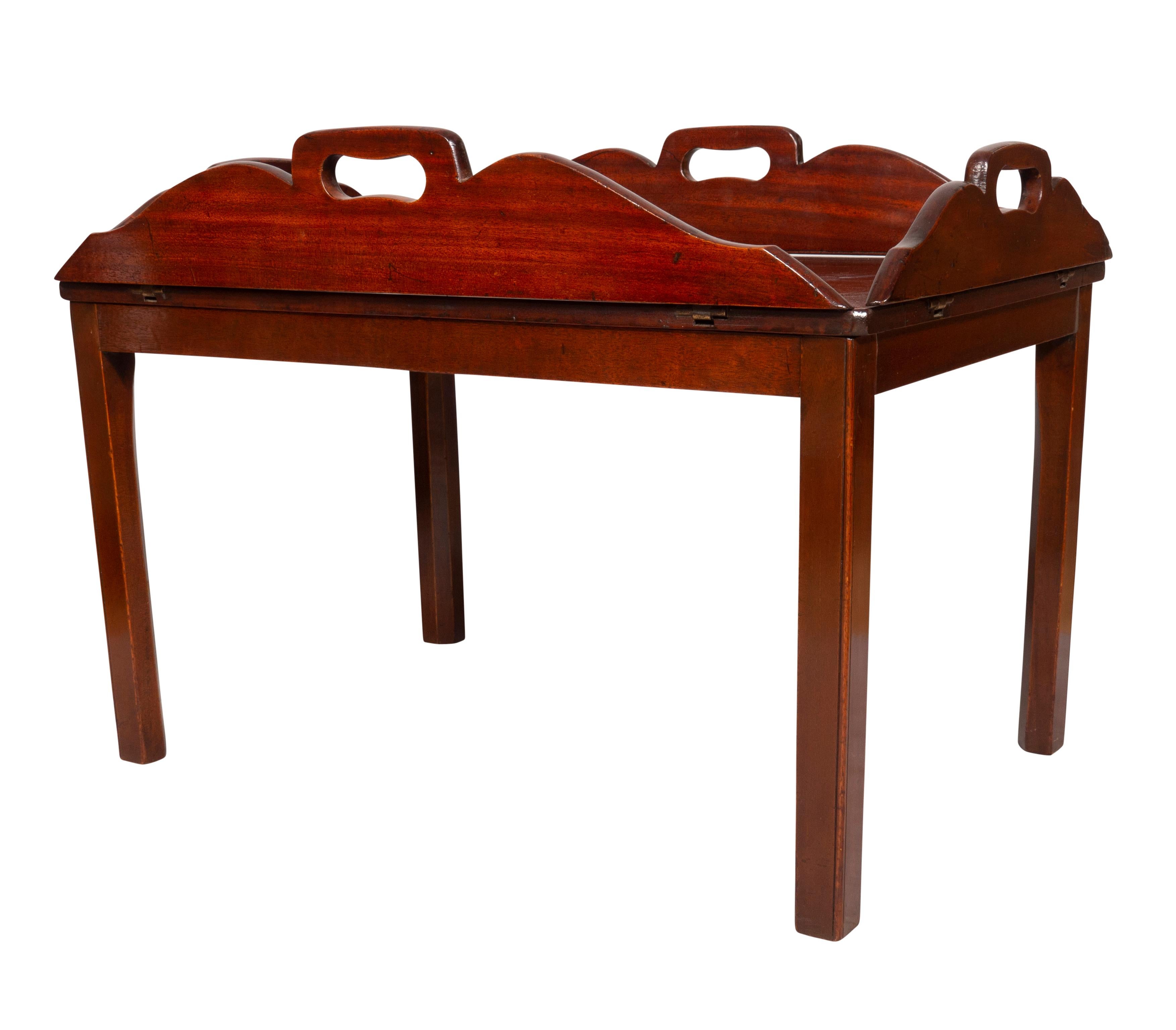 Georgian Mahogany Butlers Tray on Stand For Sale 3