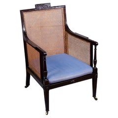 Georgian Mahogany Caned Bergere Chair