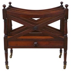 Georgian Mahogany Canterbury Magazine Rack