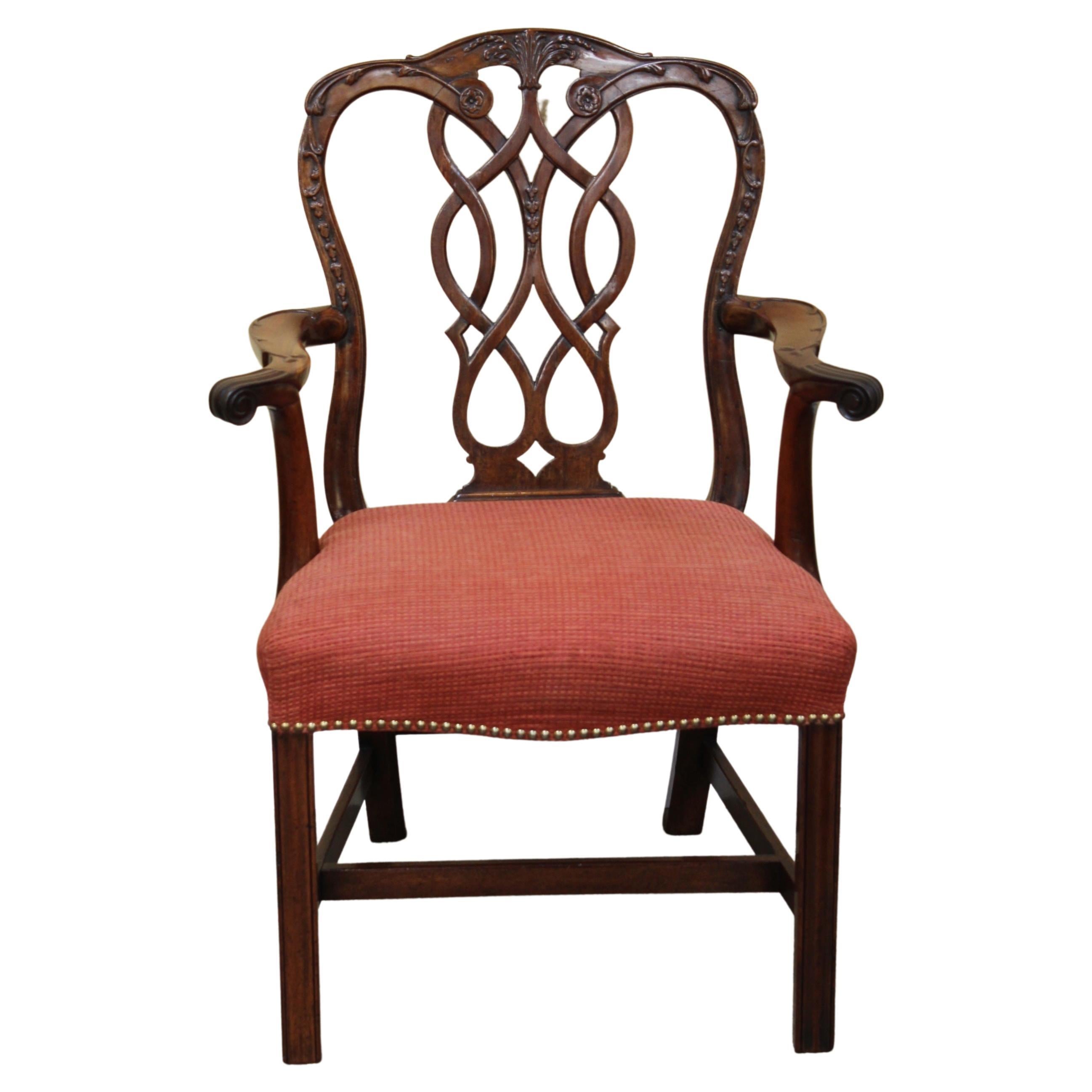 Georgian Mahogany Carver Chair For Sale