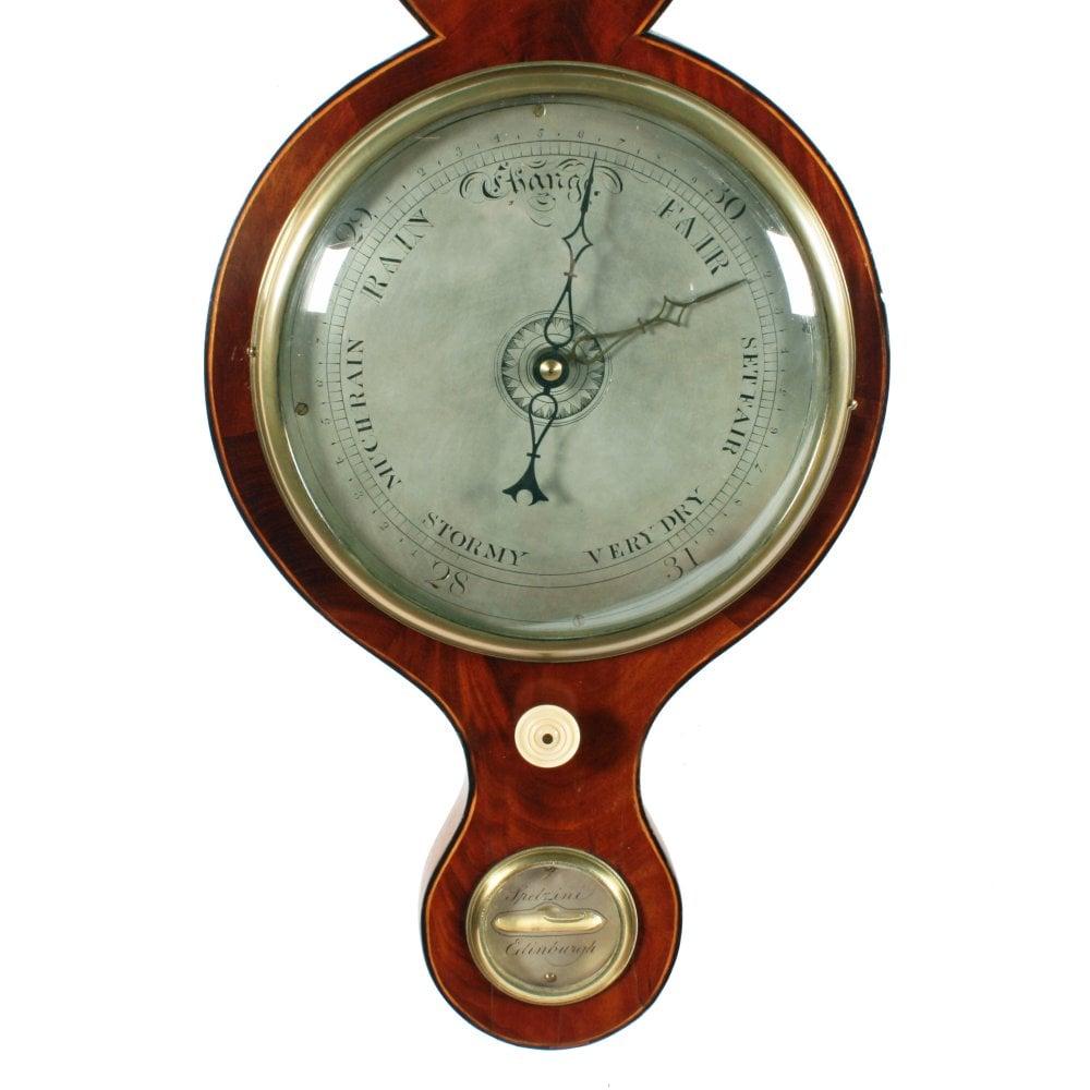 European Georgian Mahogany Cased Barometer, 19th Century For Sale
