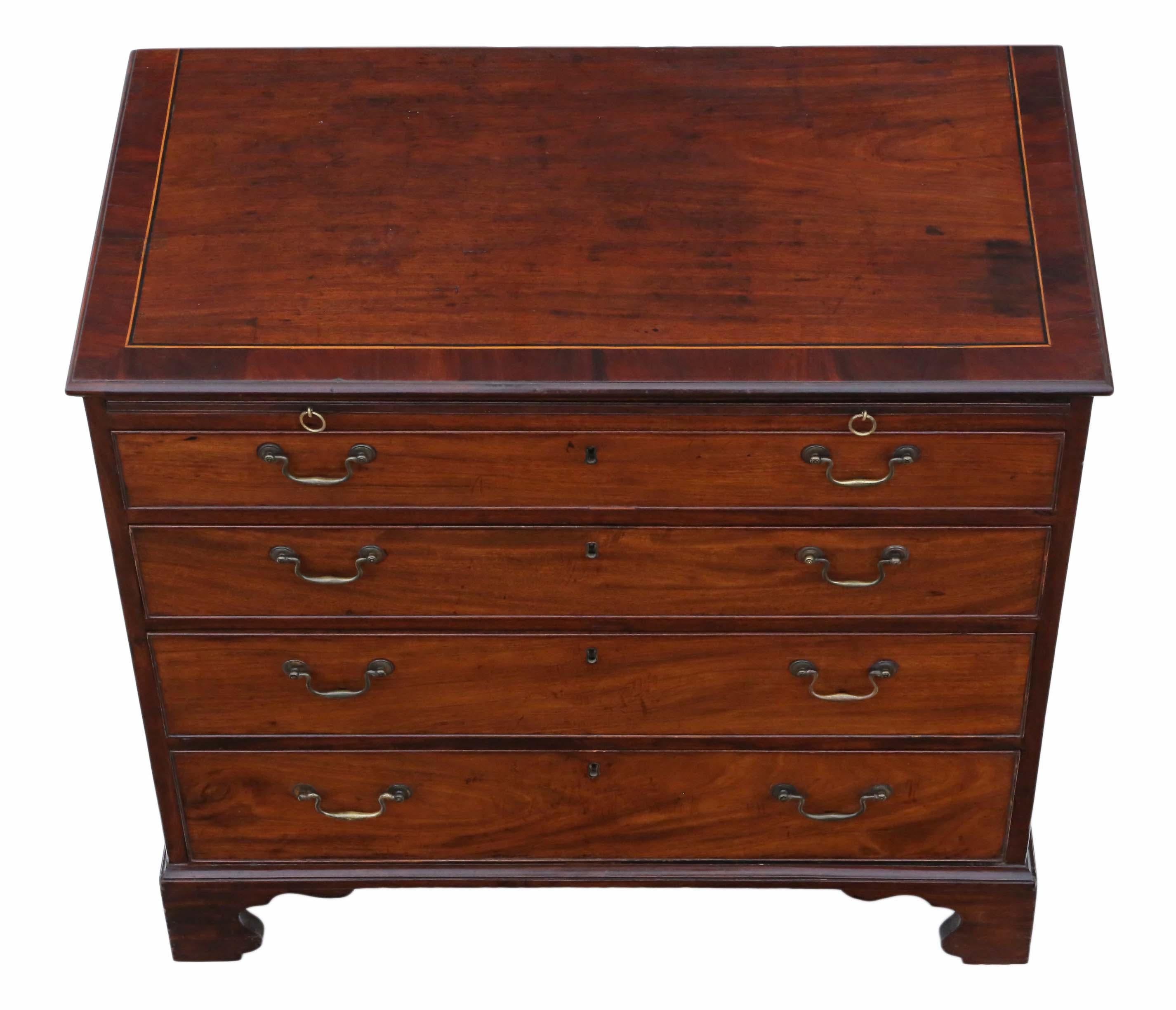 Georgian Mahogany Chest of Drawers, 18th Century Fine Quality In Good Condition In Wisbech, Cambridgeshire