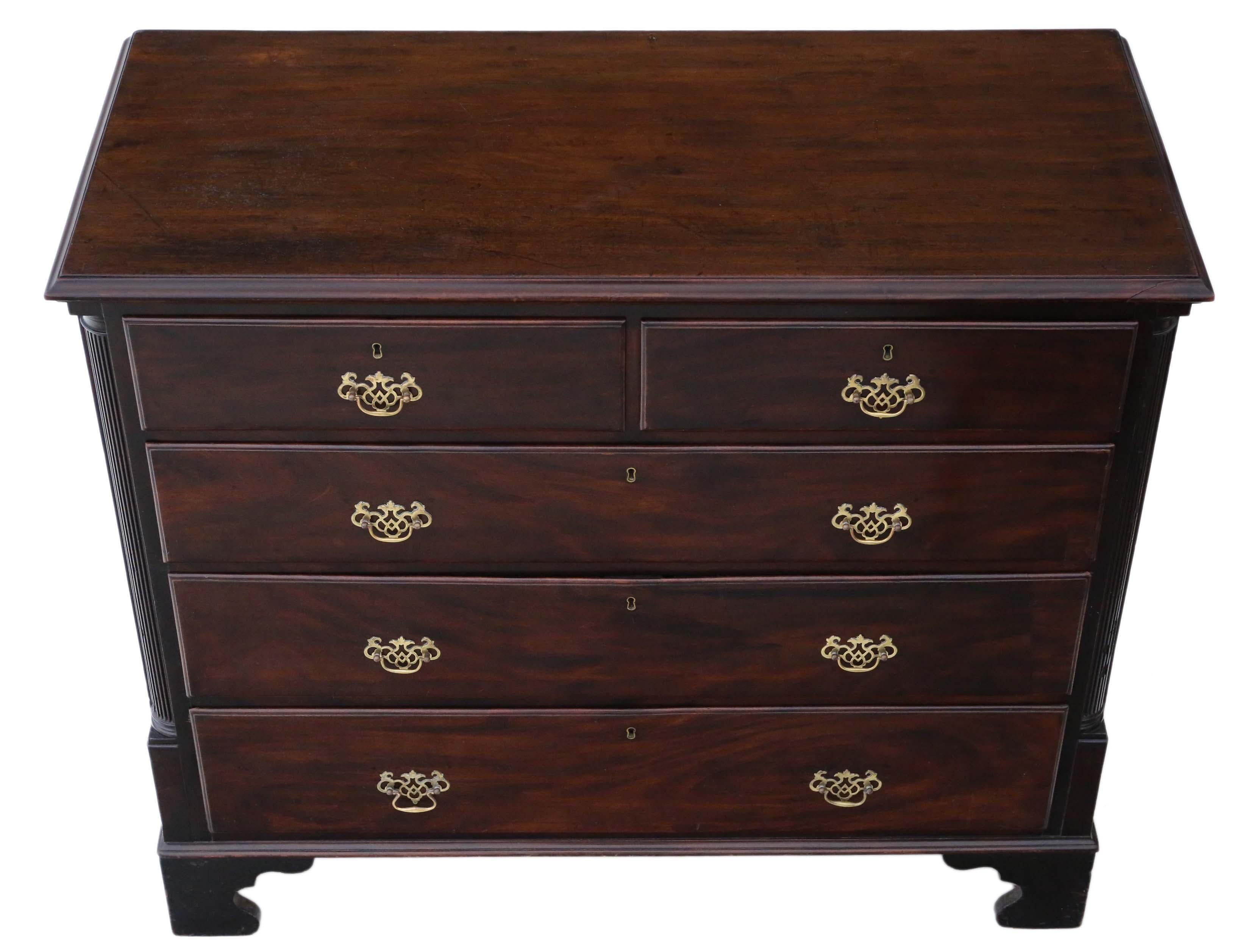 Georgian Mahogany Chest of Drawers In Good Condition In Wisbech, Cambridgeshire