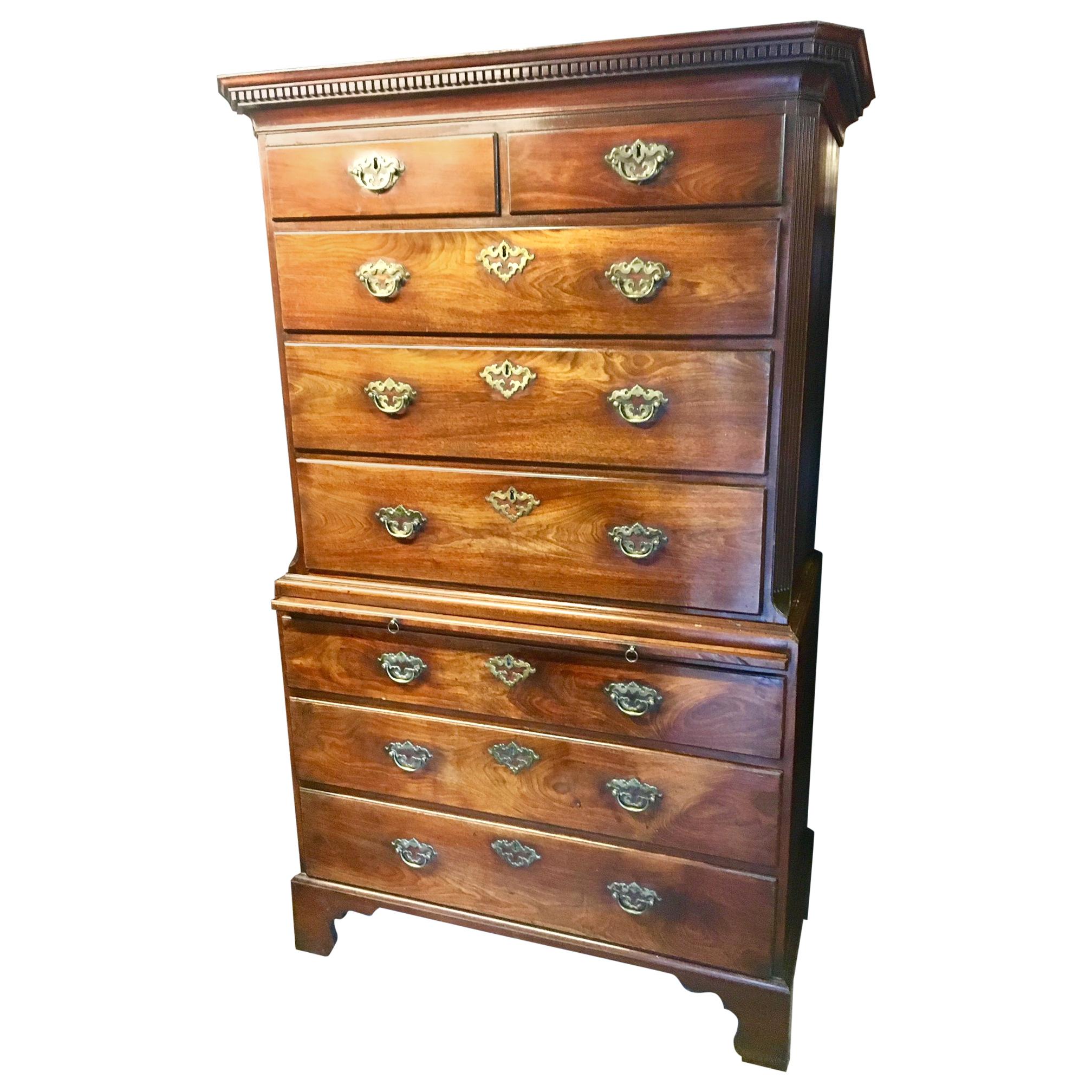 Georgian Mahogany Chest on Chest, English, circa 1790