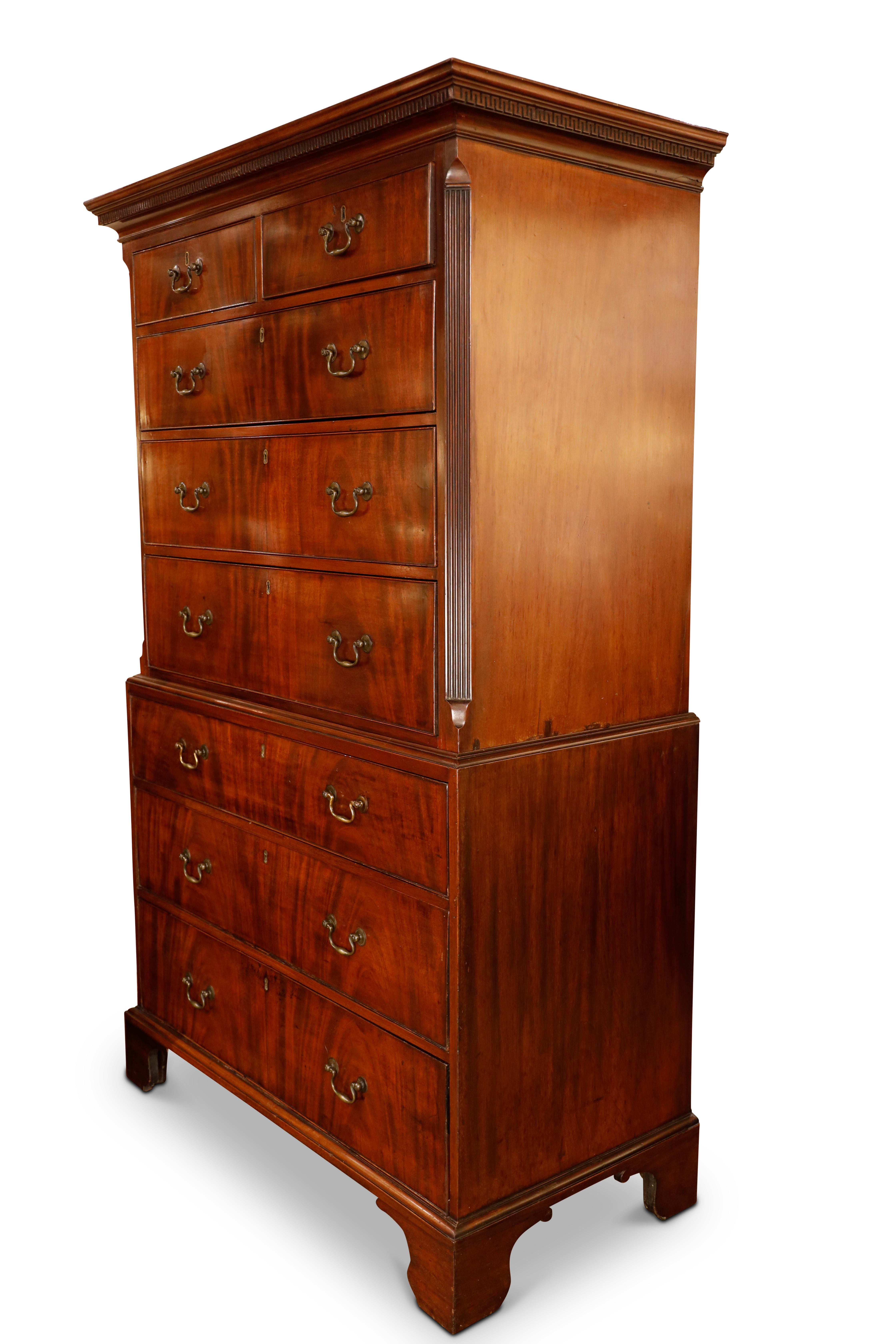 George III Georgian Mahogany Chest on Chest For Sale