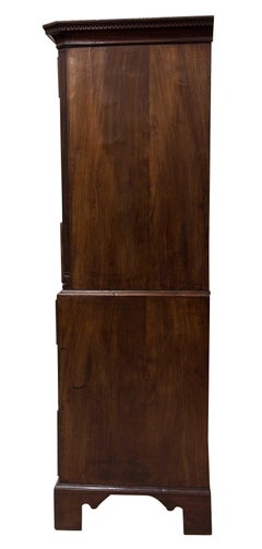 Georgian Mahogany Chest on Chest with Key Pattern Decoration