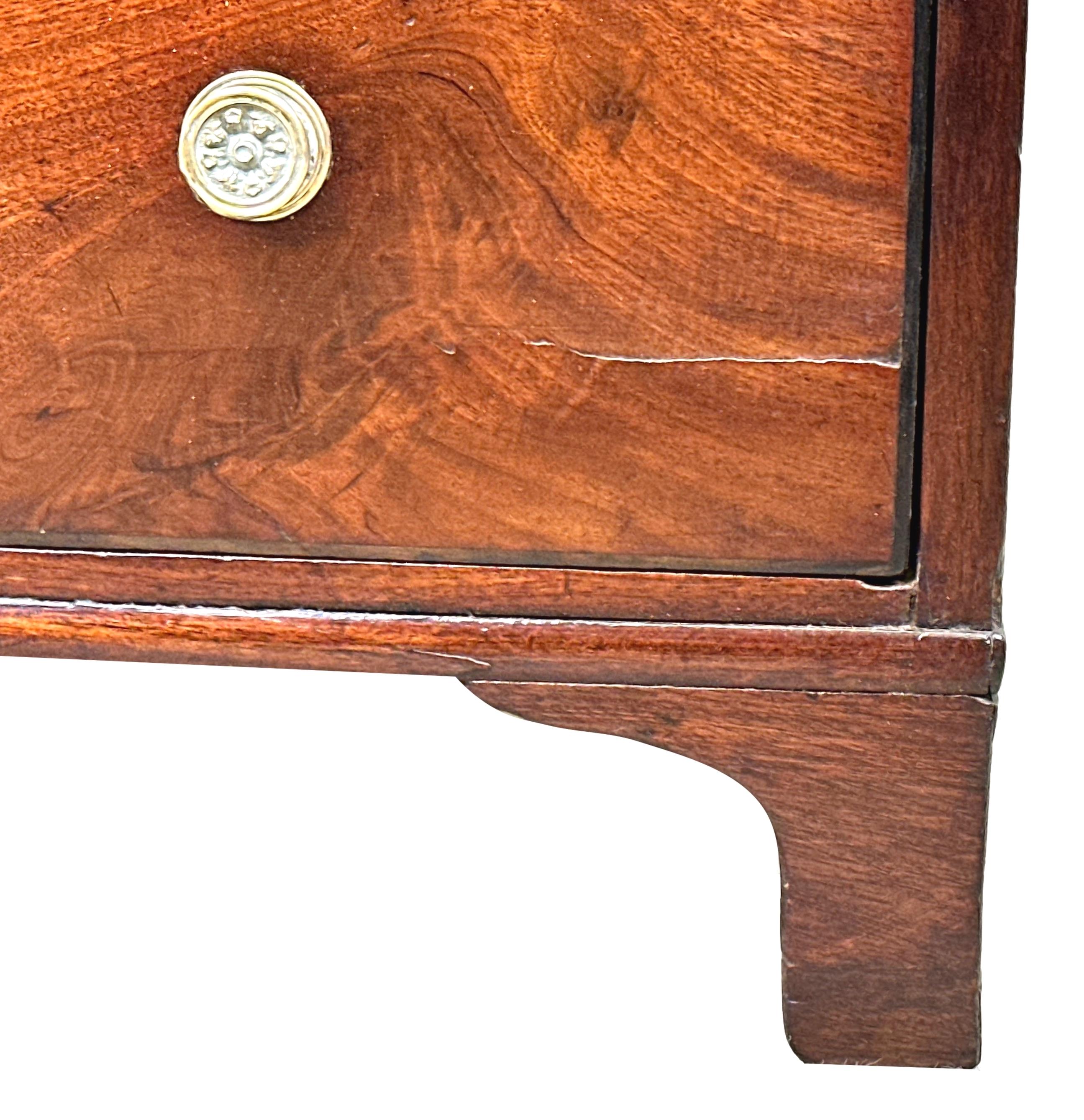 A Good Quality George III Period Mahogany Childs Chest Having Well Figured Rectangular Top, Over Two Short And Two Long Drawers With Replaced Brass Handles And Ebonised Strung Decoration, Raised On Original Shaped Bracket Feet.


Childrens furniture