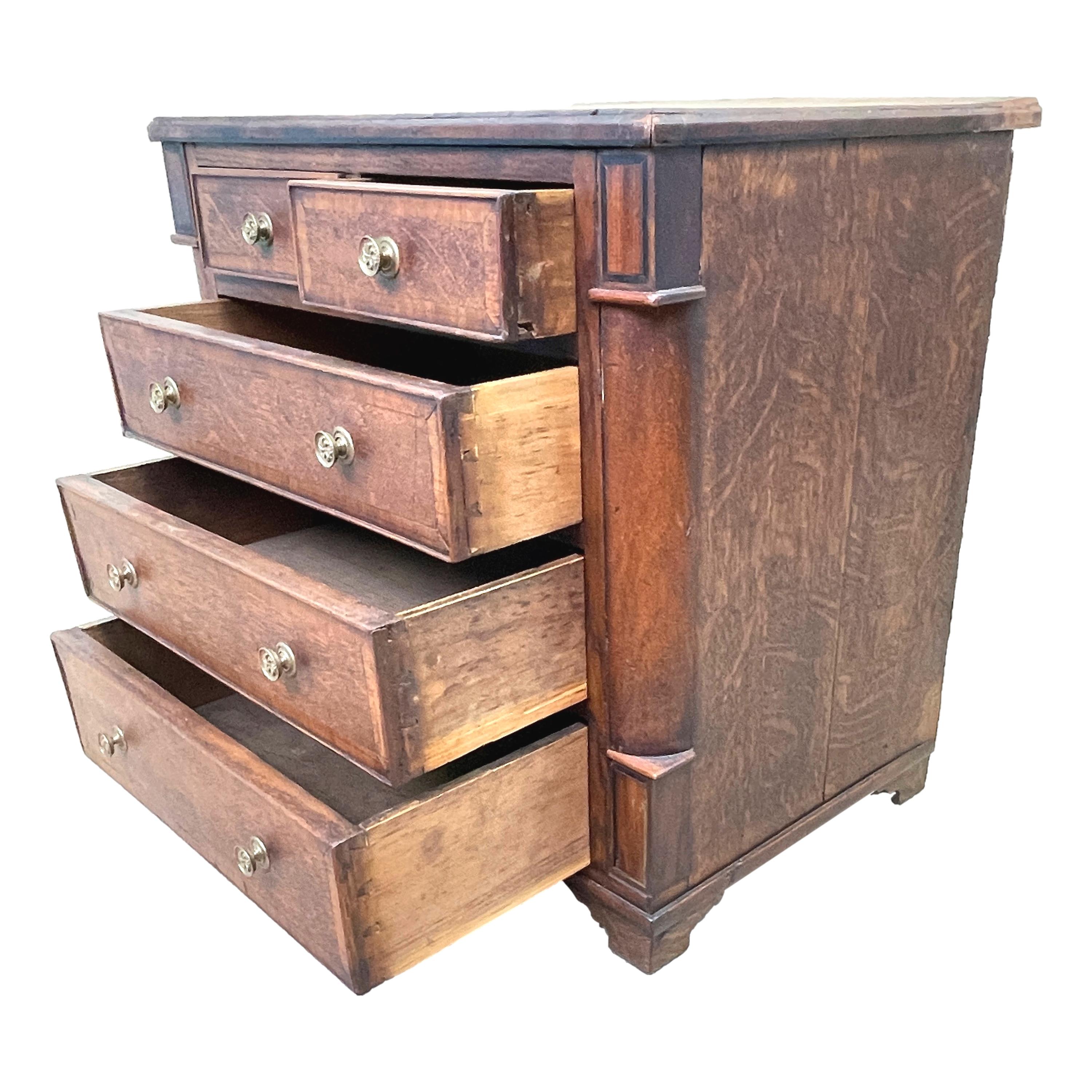 Georgian Oak Childs Chest of Drawers For Sale 3