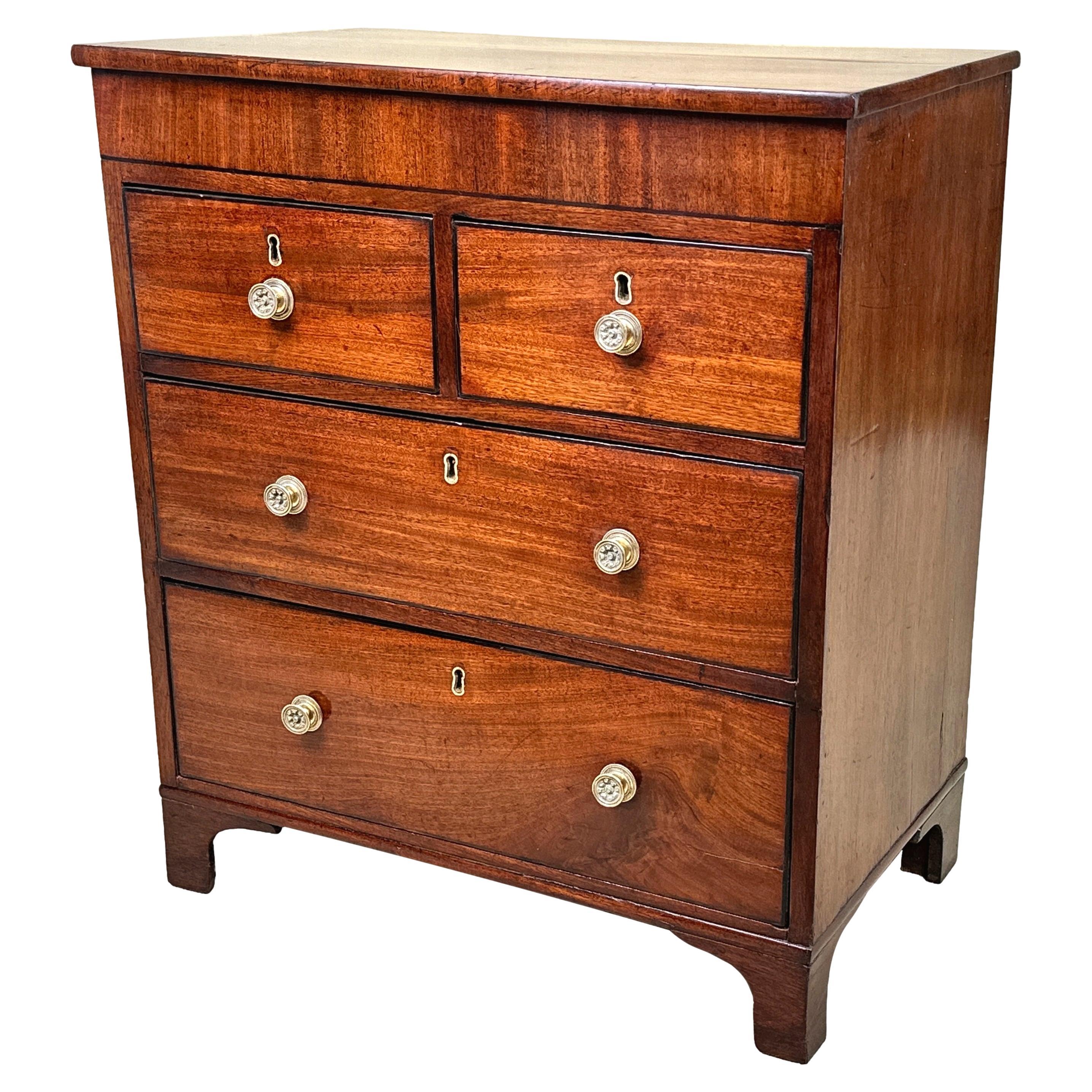 Georgian Mahogany Childs Chest Of Drawers For Sale