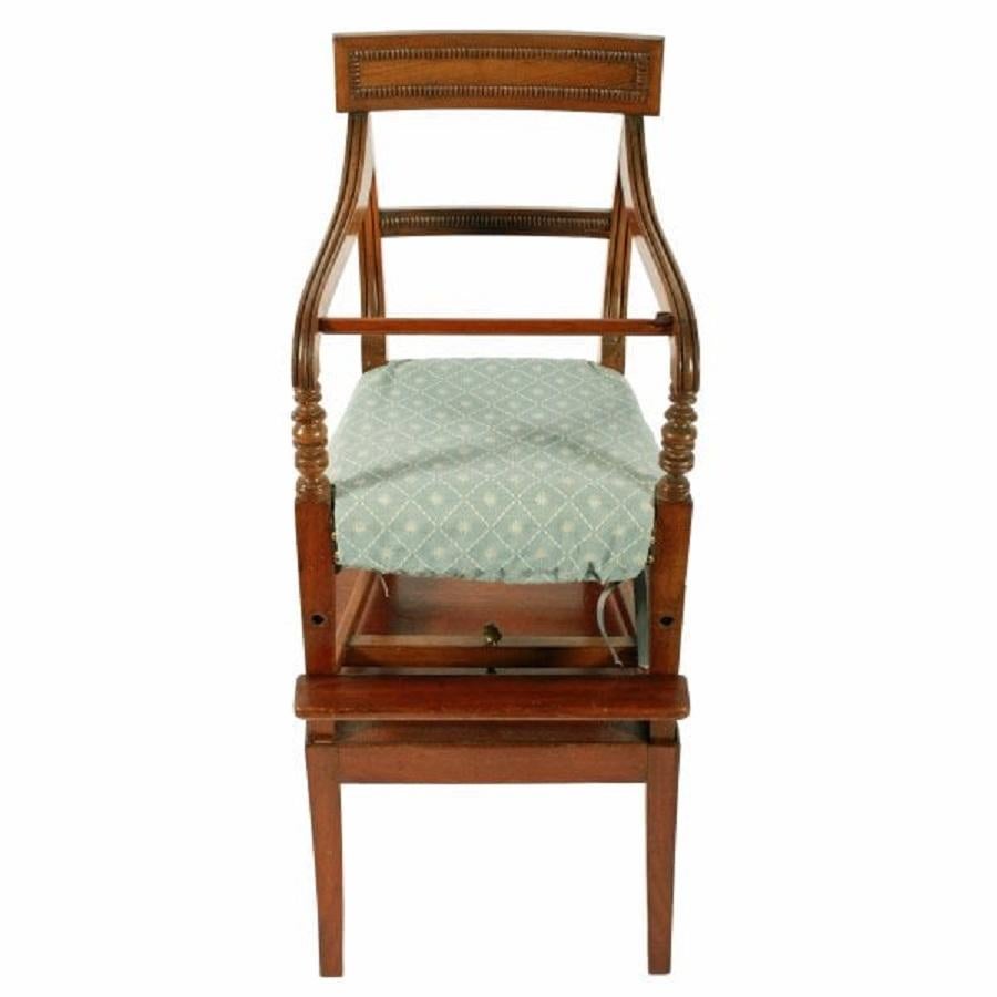 European Georgian Mahogany Child's High Chair, 19th Century For Sale