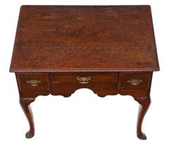 Georgian Mahogany Cross Banded Oak Lowboy Side Table, circa 1760
