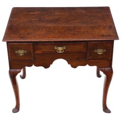 Georgian Mahogany Cross Banded Oak Lowboy Side Table, circa 1760