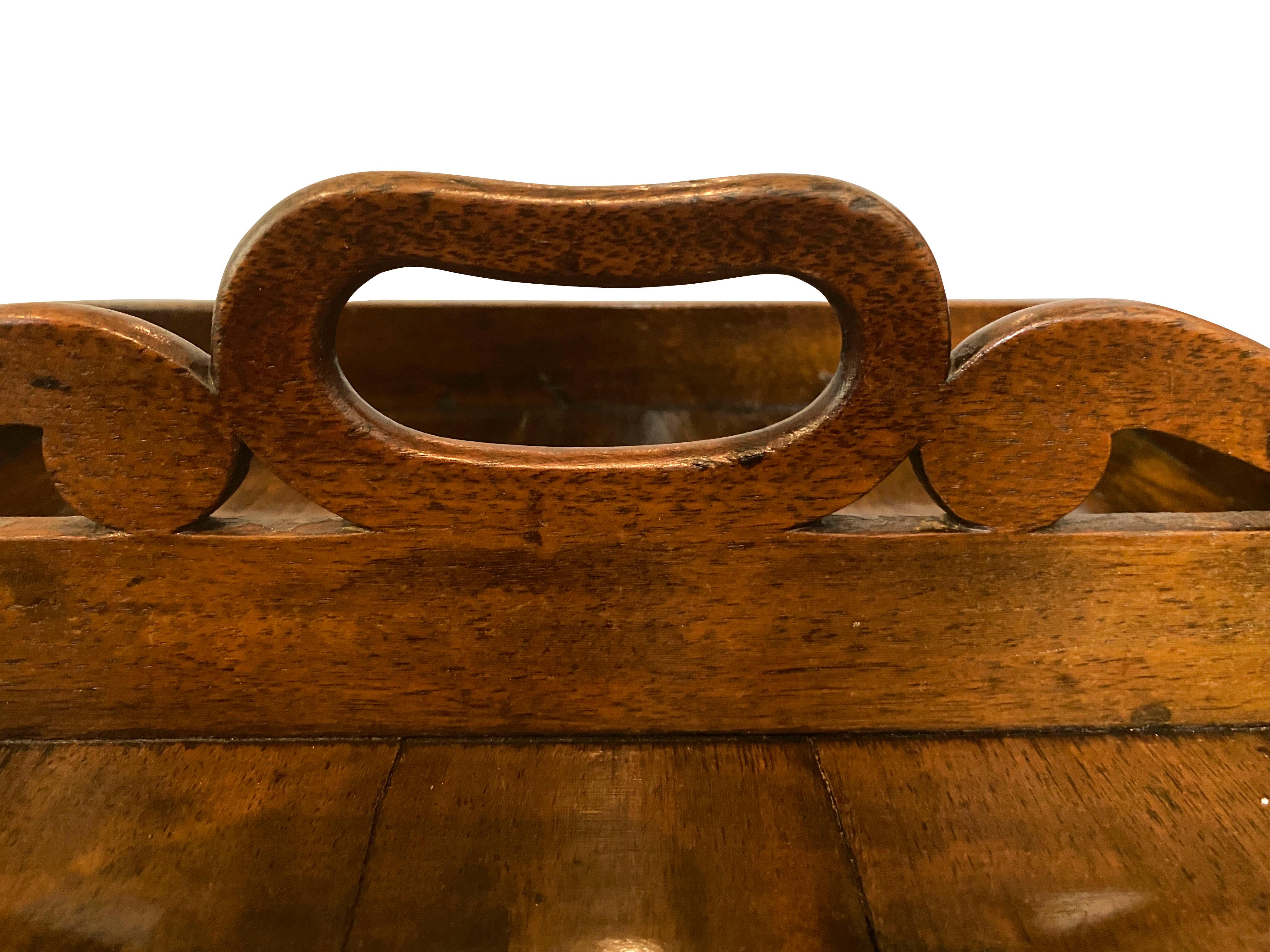 English Georgian Mahogany Cutlery Tray on Base