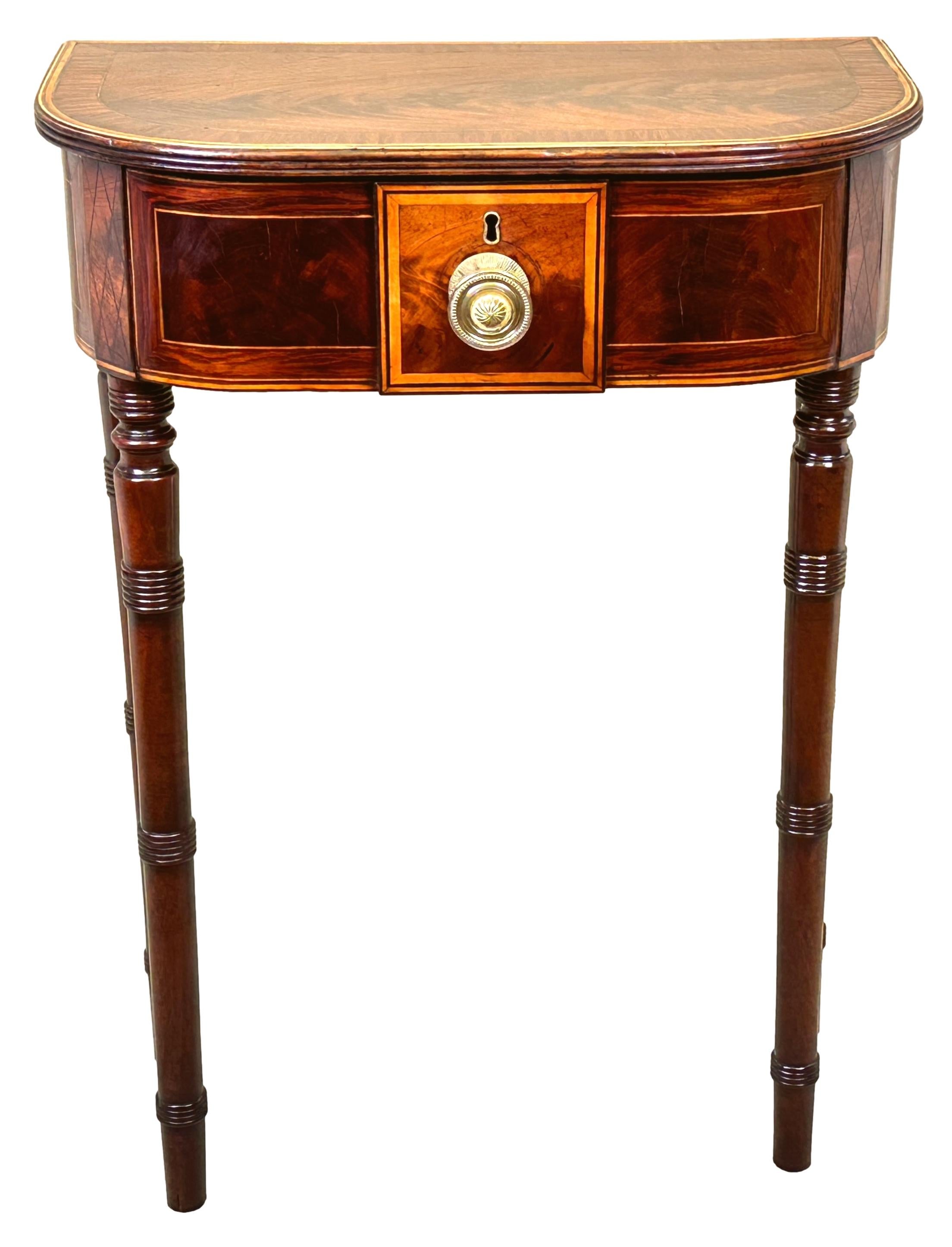 Georgian Mahogany D Shaped Occasional Table For Sale 4