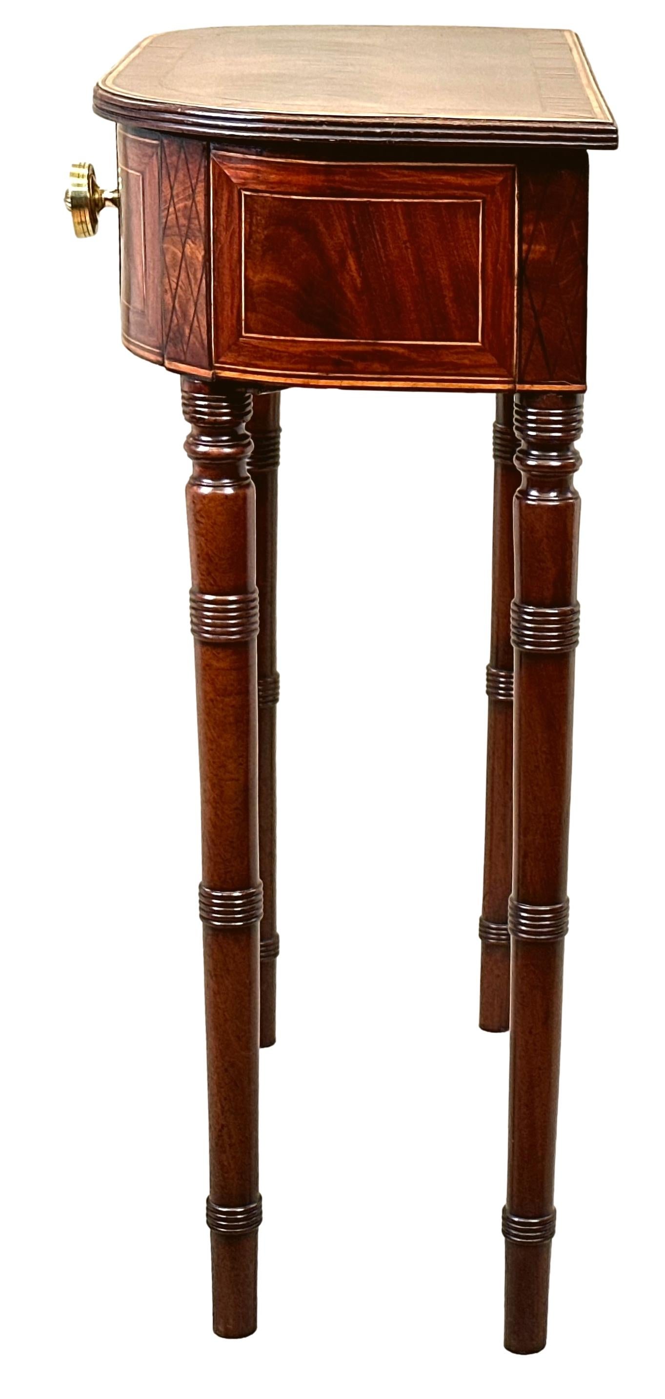 English Georgian Mahogany D Shaped Occasional Table For Sale