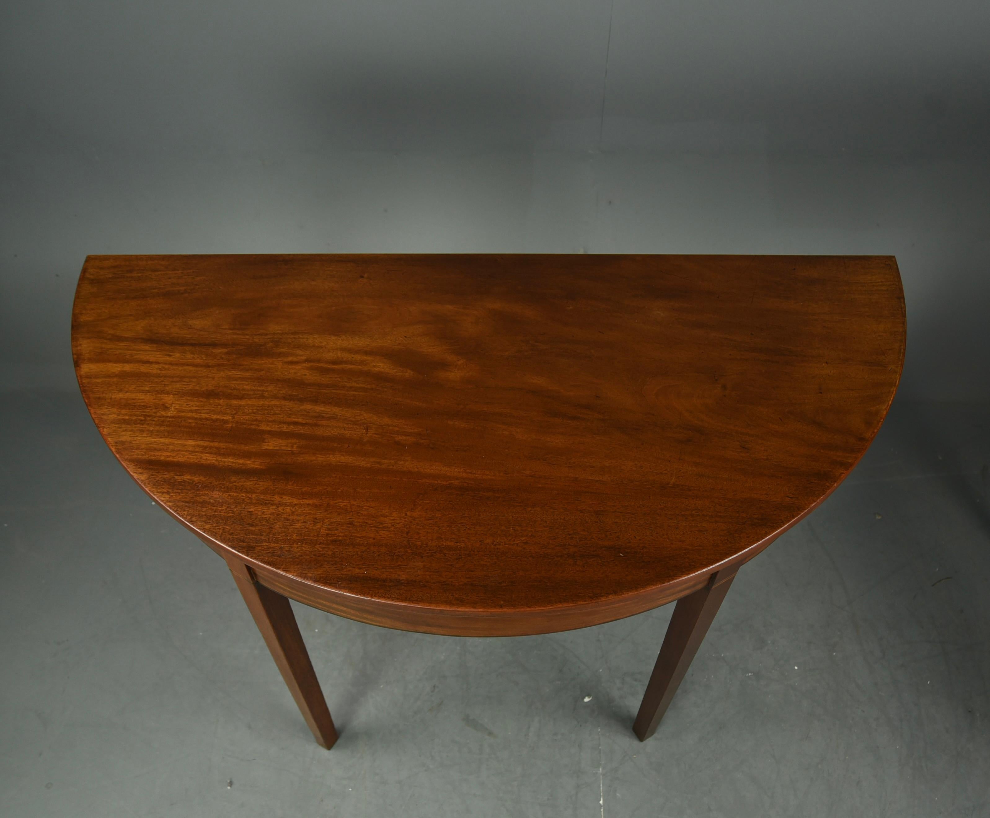 George III Georgian Mahogany Demi Lune Console Tables, circa 1790
