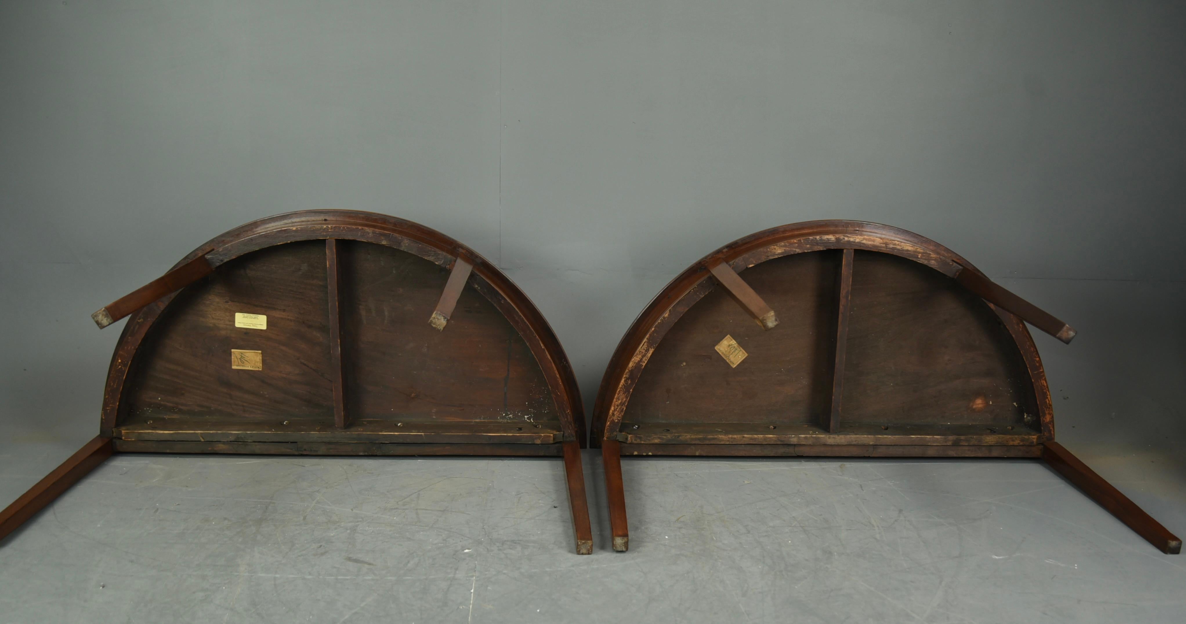 Late 18th Century Georgian Mahogany Demi Lune Console Tables, circa 1790