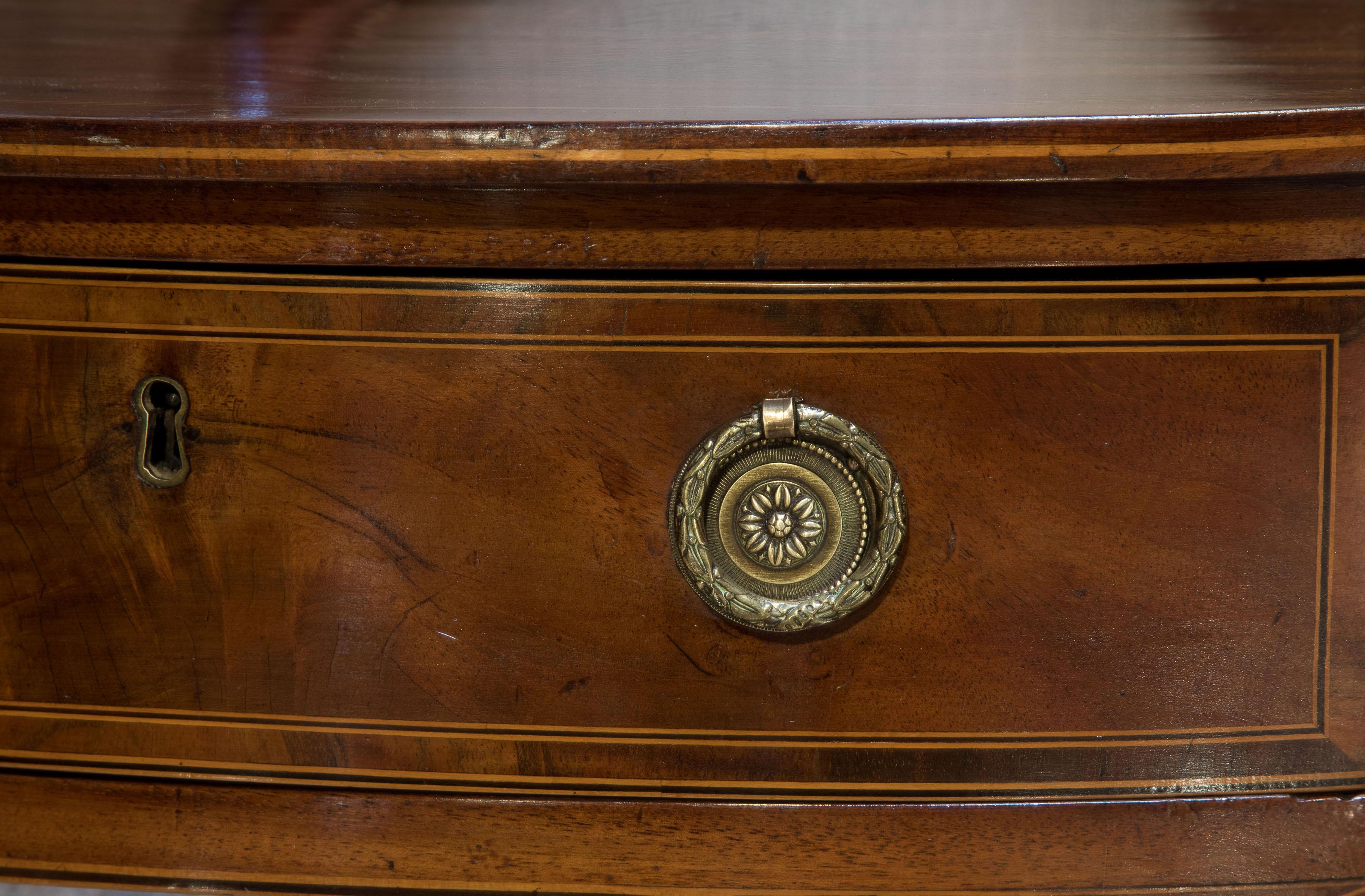 Early 19th Century Georgian Mahogany Demilune Sideboard, circa 1800 For Sale