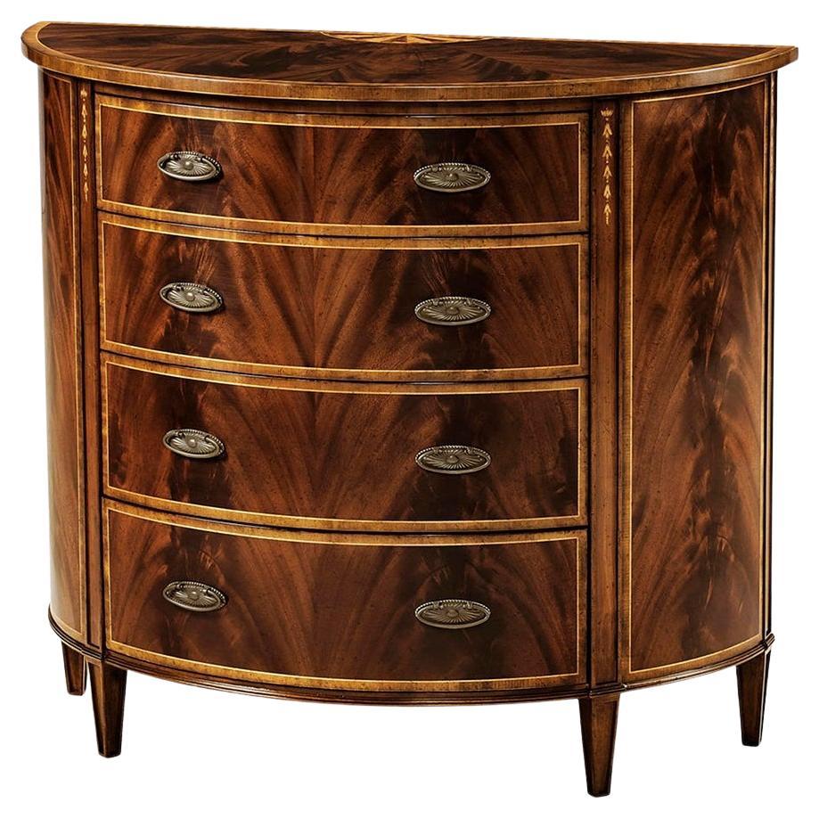 Commode Demilune en acajou de style géorgien