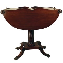 Antique Georgian Mahogany Demilune Work Table