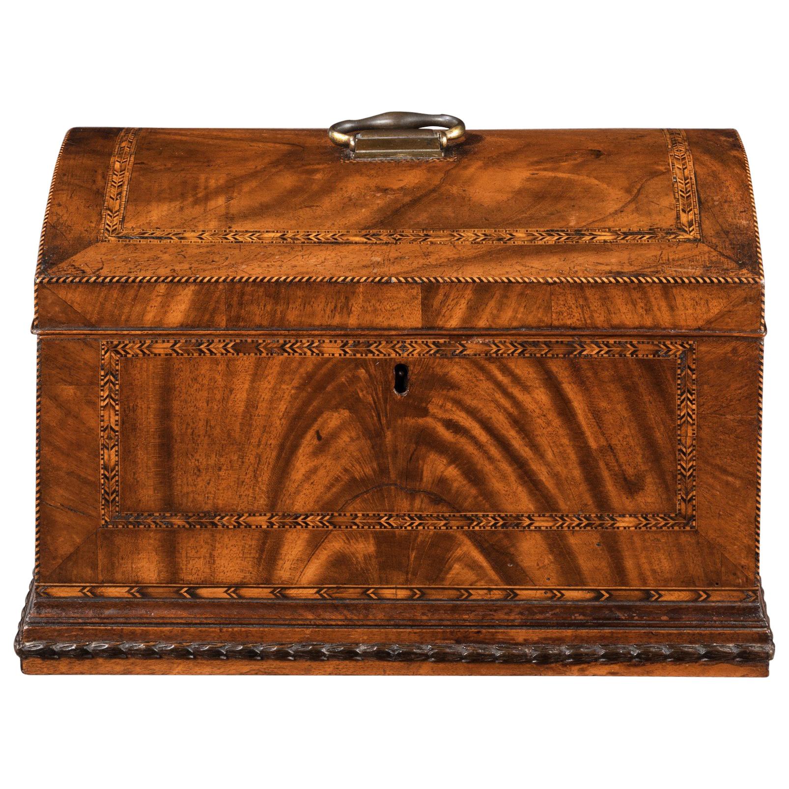 Georgian Mahogany Domed Box For Sale