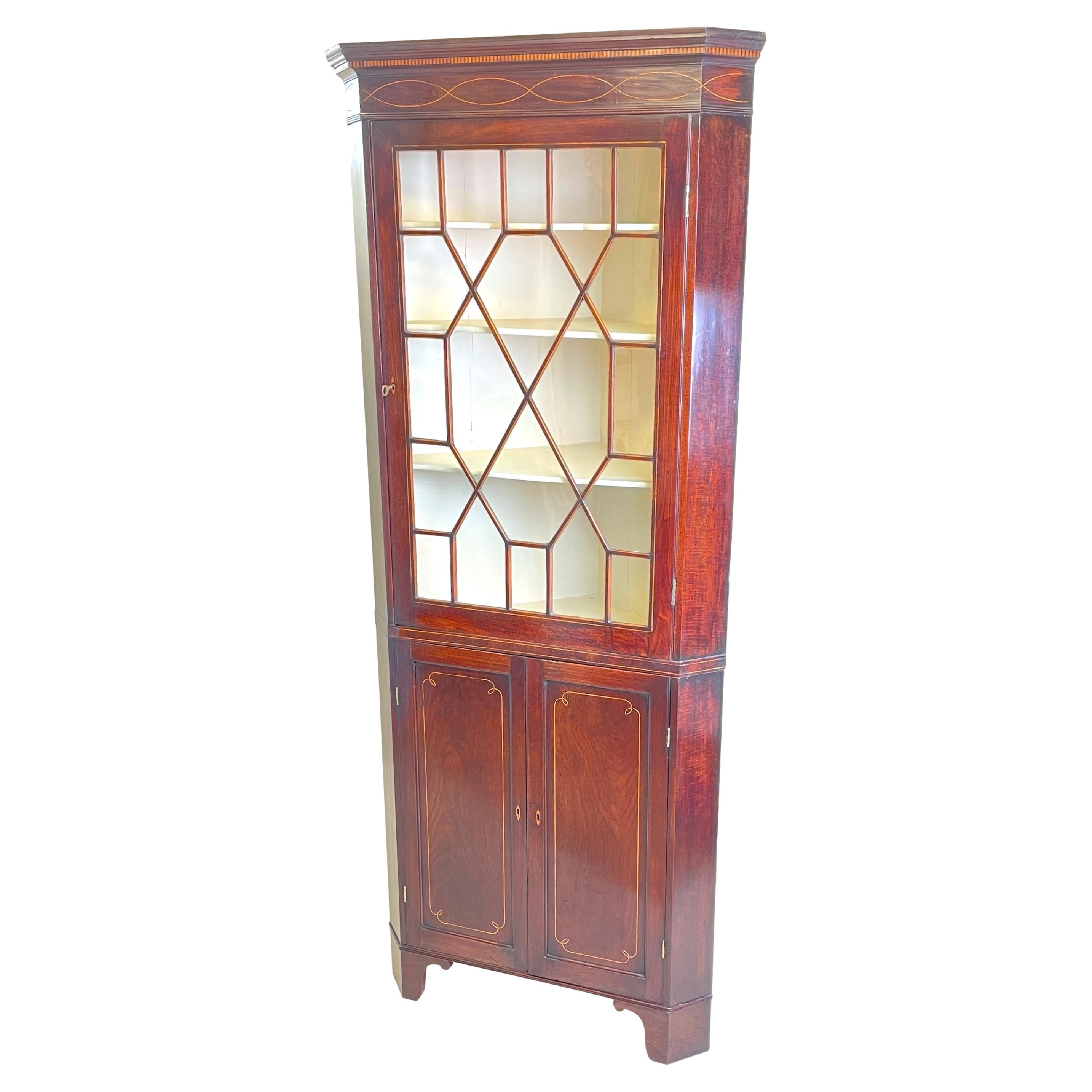 Antique Corner English, Oak, Mahogany, Hanging