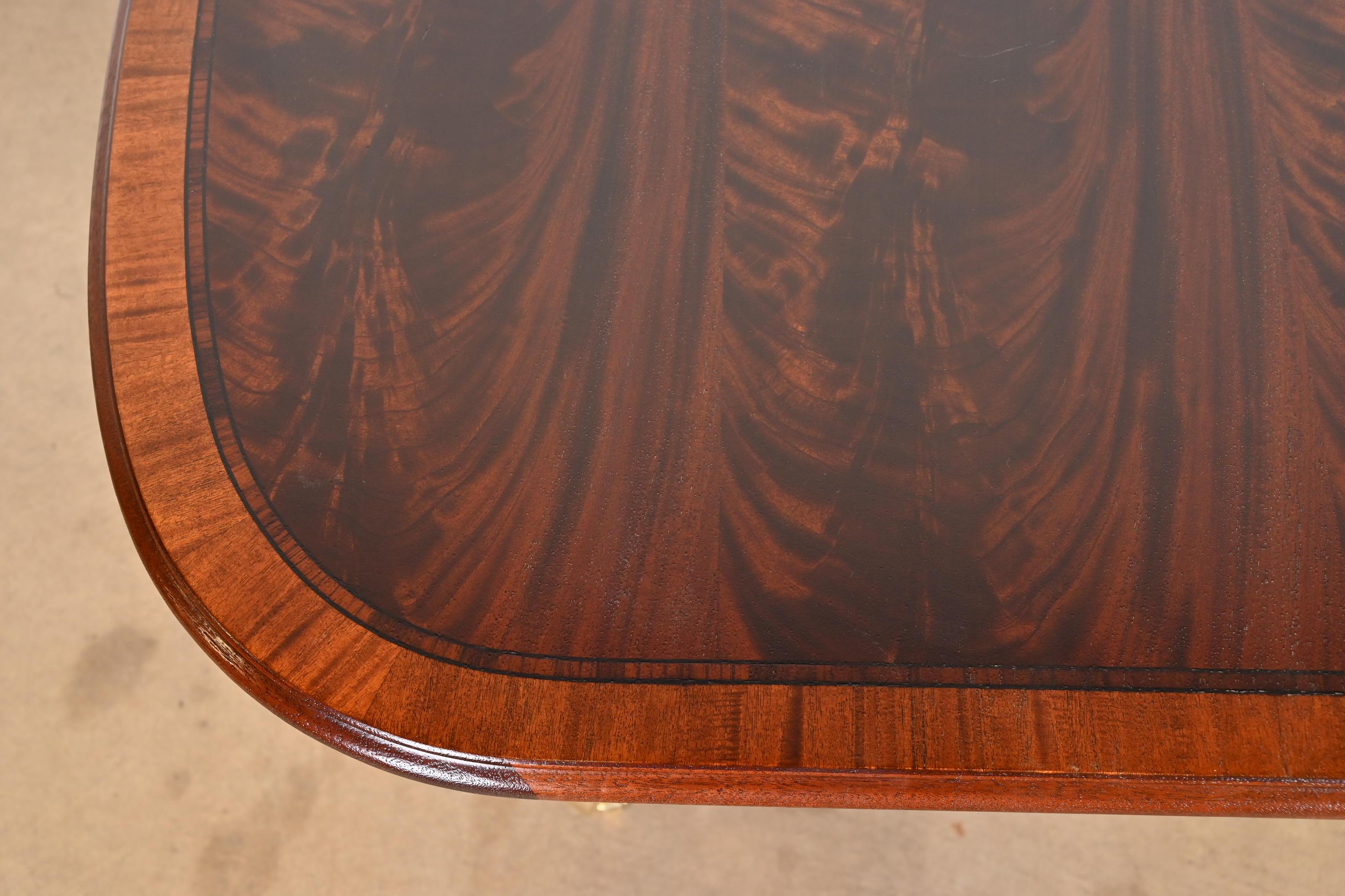 Georgian Mahogany Double Pedestal Dining Table in the Manner of Baker Furniture 1